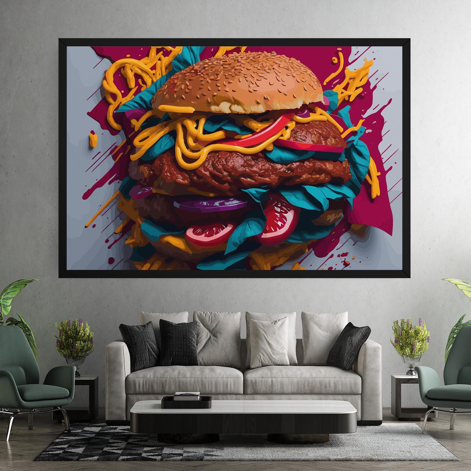 Картина на платно Crazy Burger mockup 7