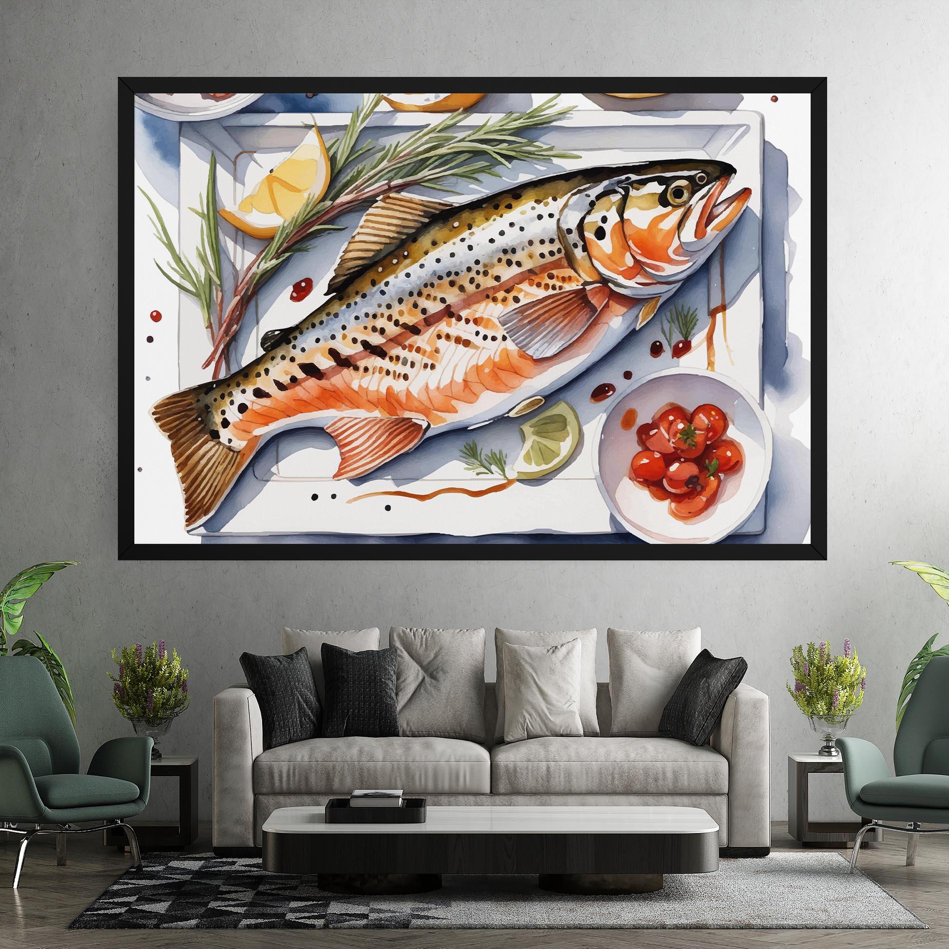Картина на платно Grilled Trout mockup 7