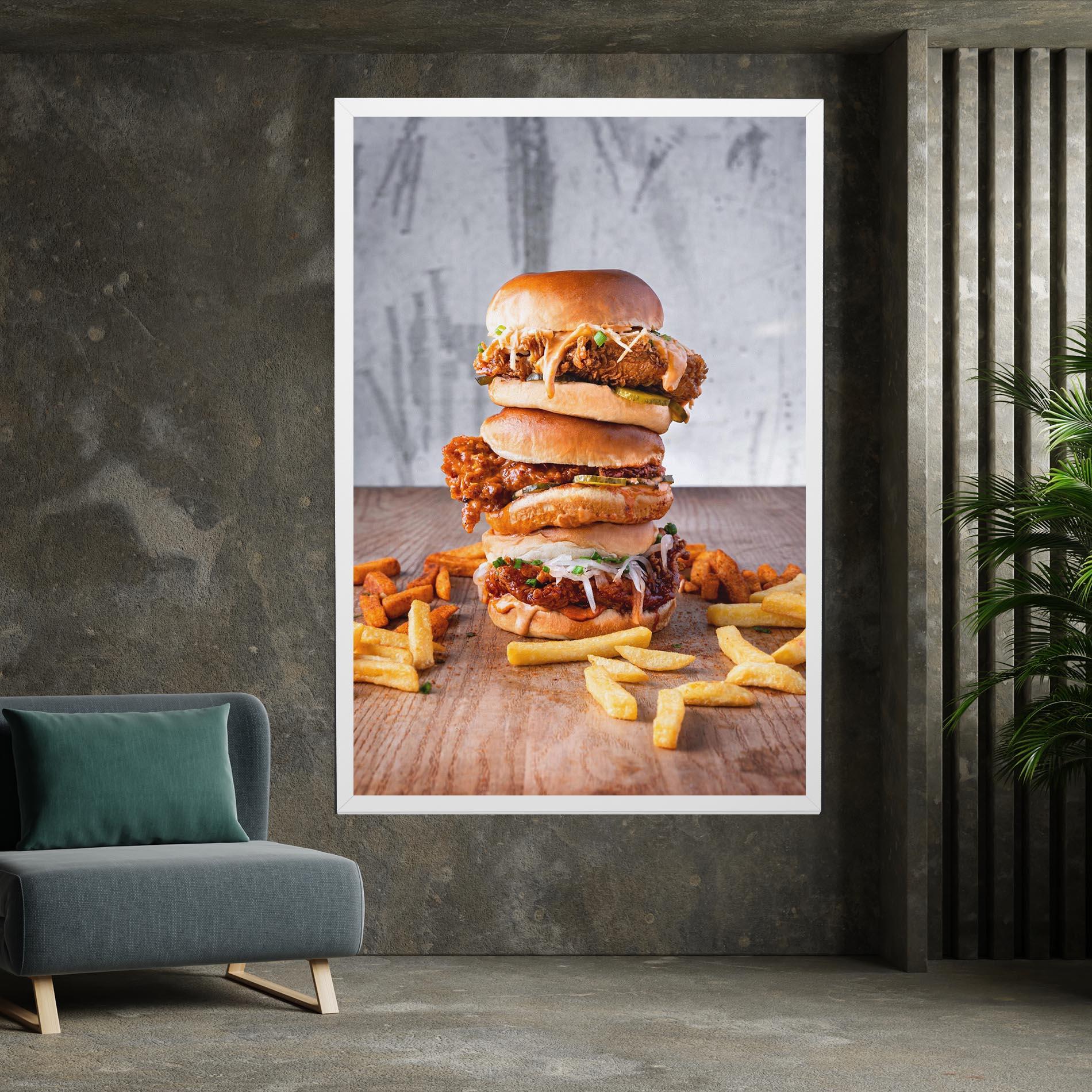Картина на платно Triple Hamburger mockup 7