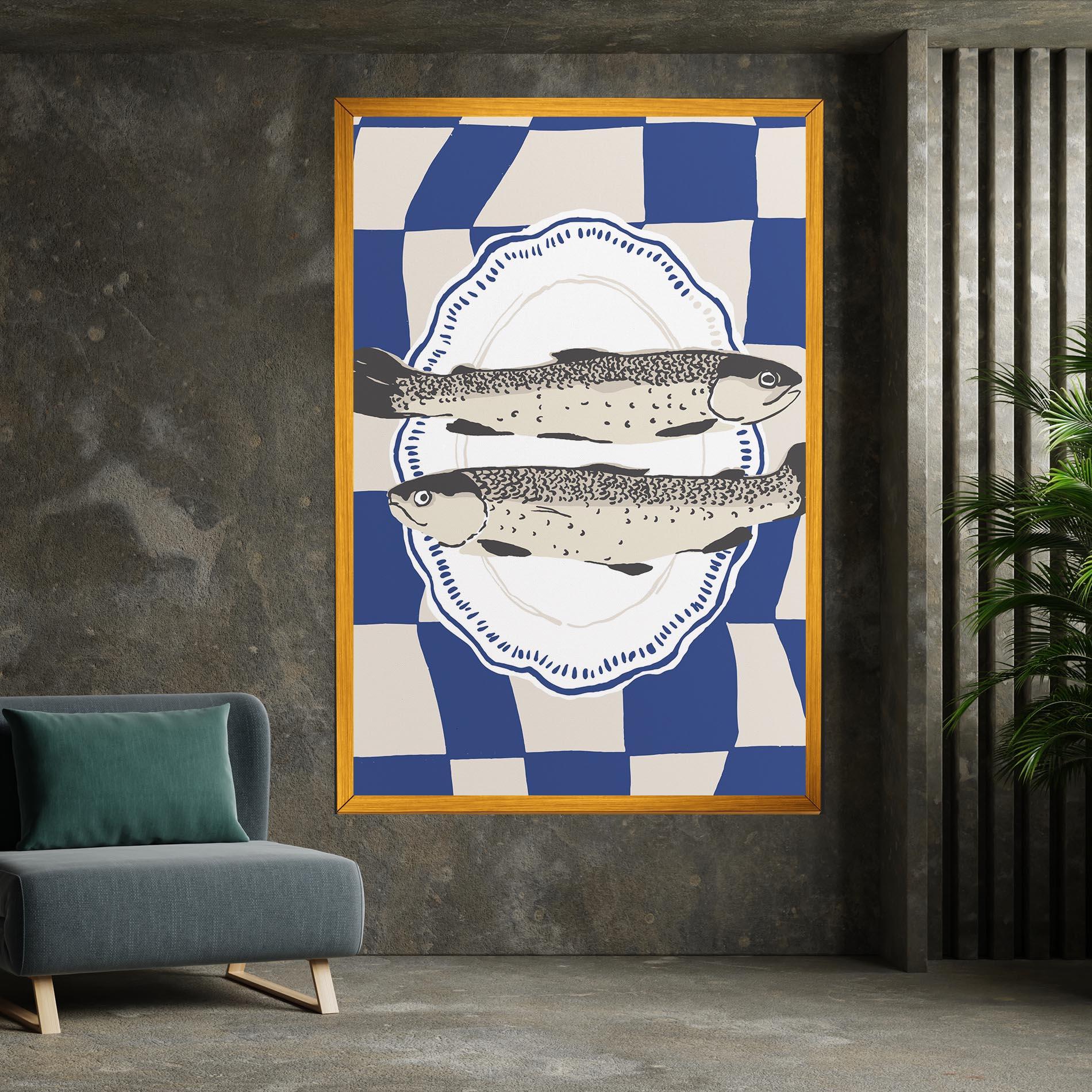 Картина на платно Food Fish mockup 7