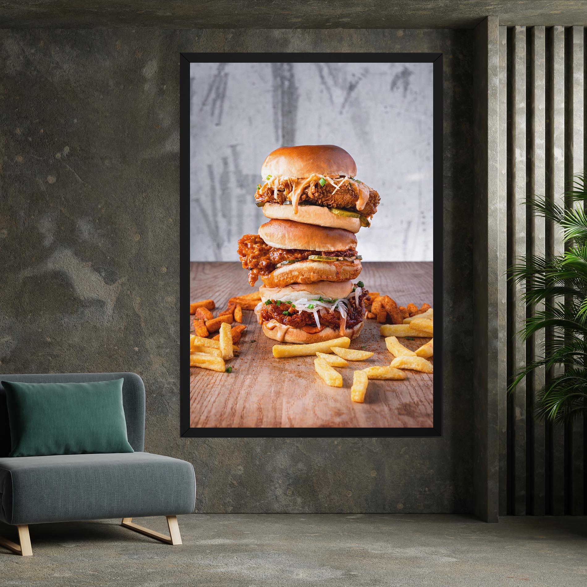 Картина на платно Triple Hamburger mockup 7