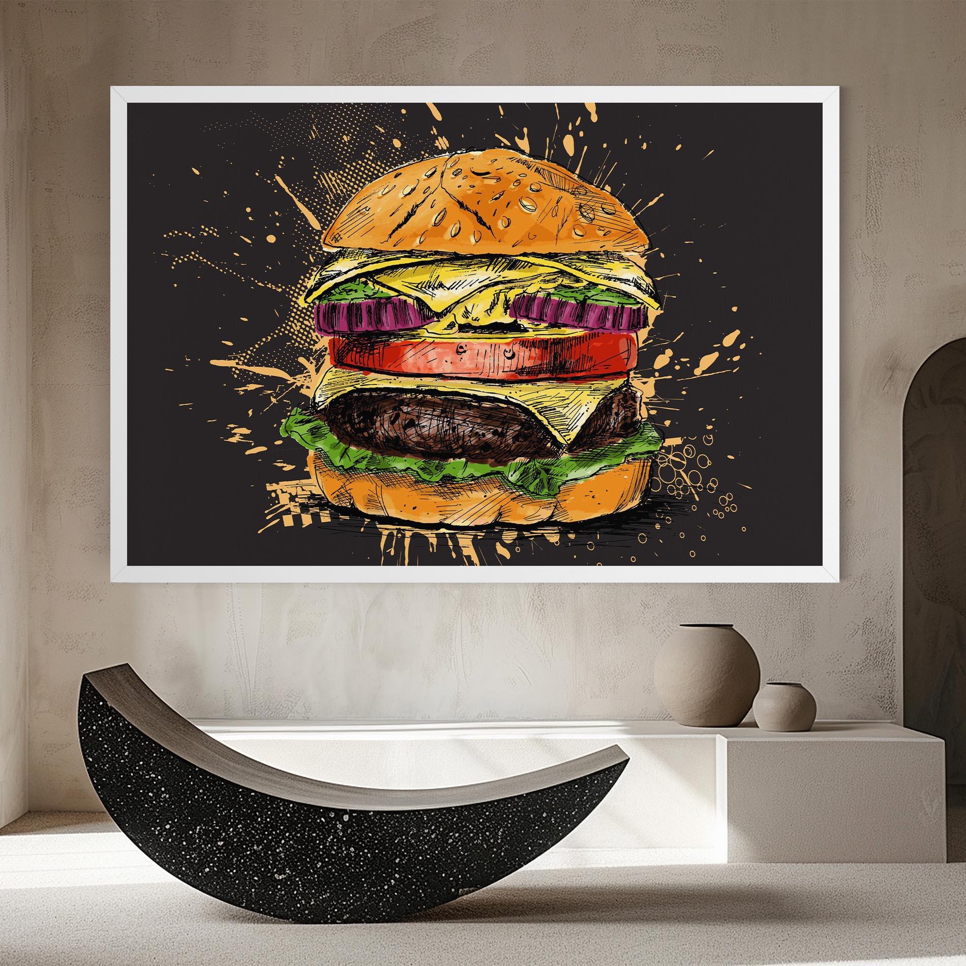 Картина на платно Burger Drawing mockup 8