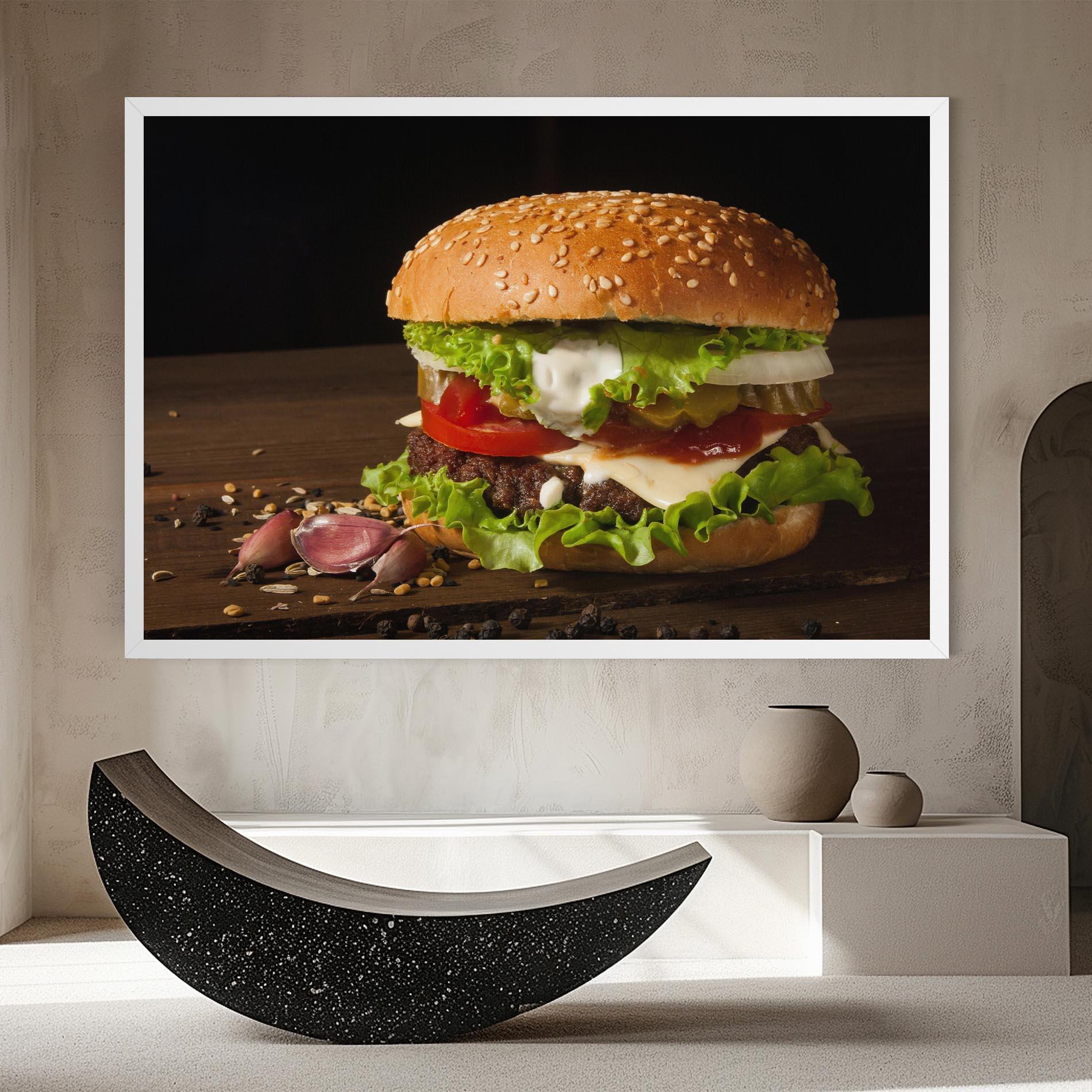 Картина на платно Delicious Hamburger mockup 8