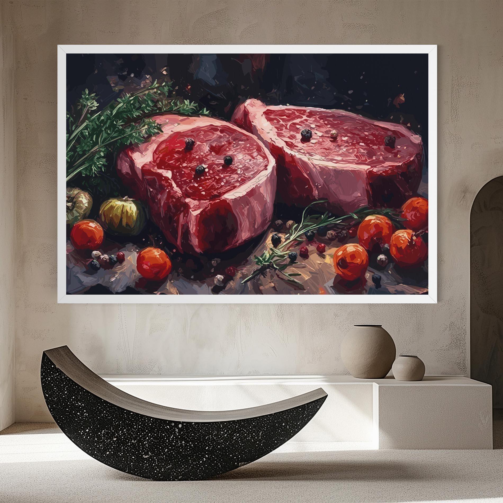 Картина на платно Meat With Tomatoes mockup 8