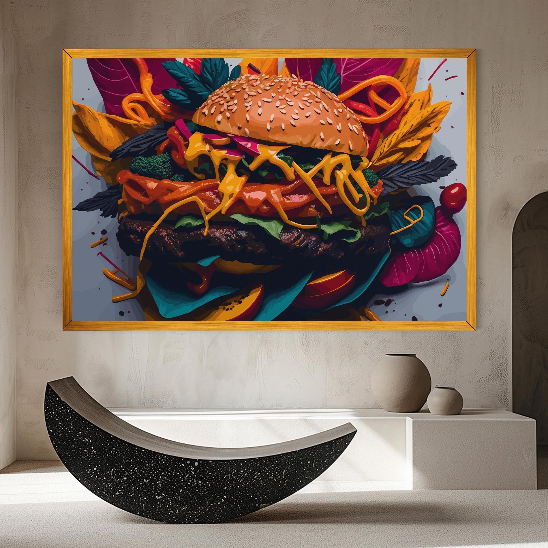 Картина на платно Burger Mustard mockup 8