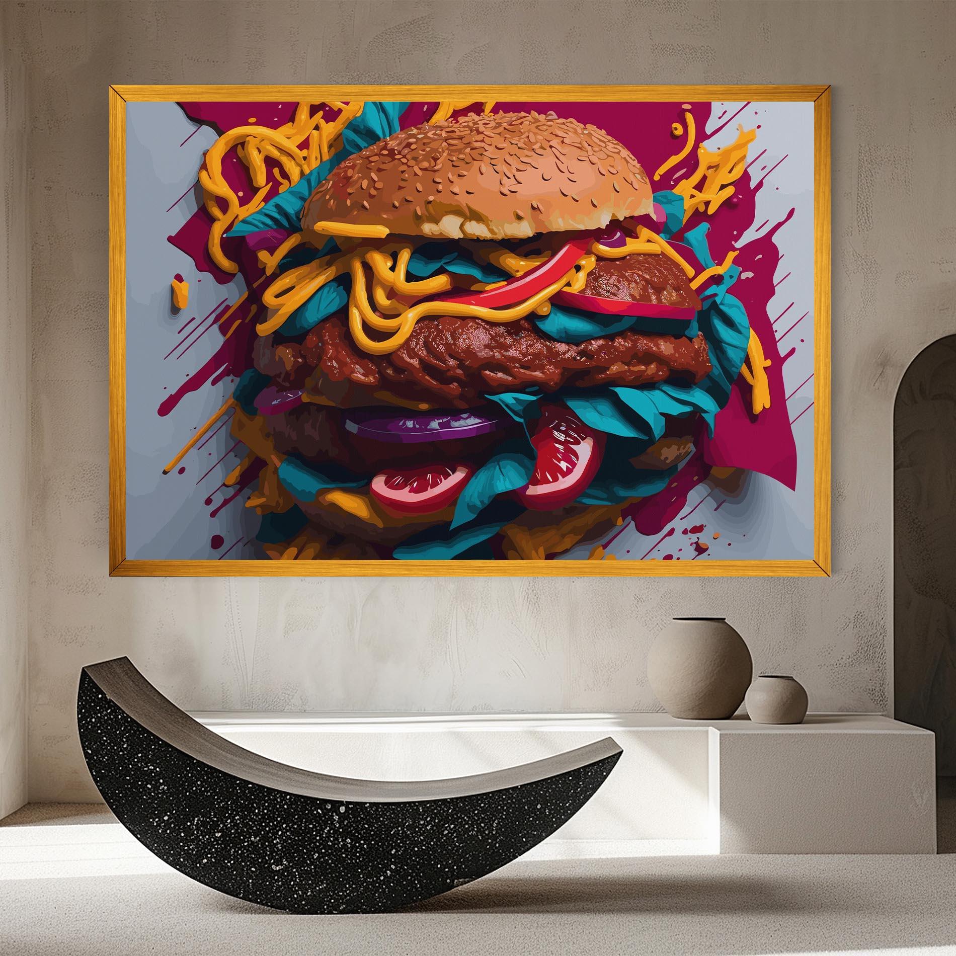Картина на платно Crazy Burger mockup 8