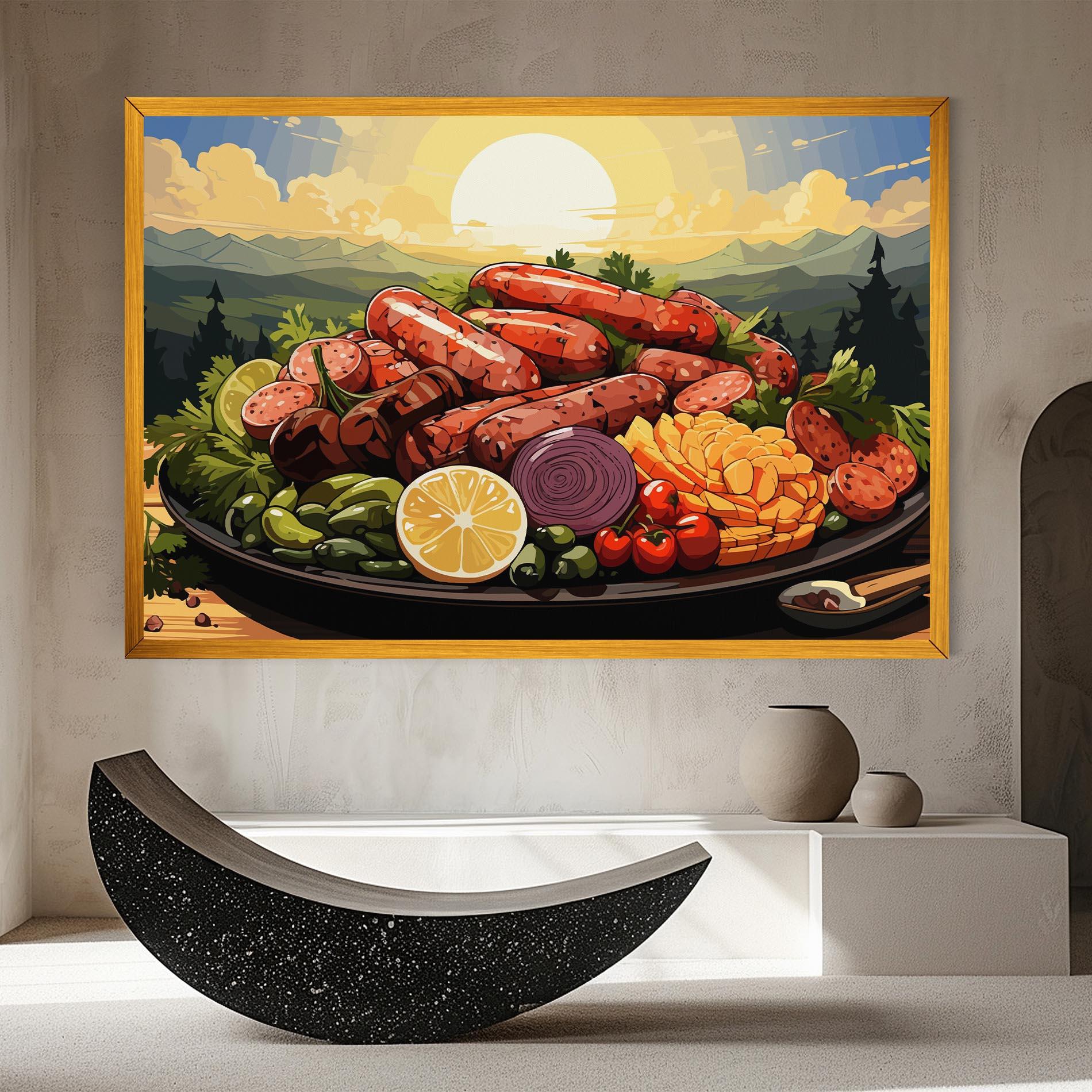 Картина на платно Sunset Sousages mockup 8