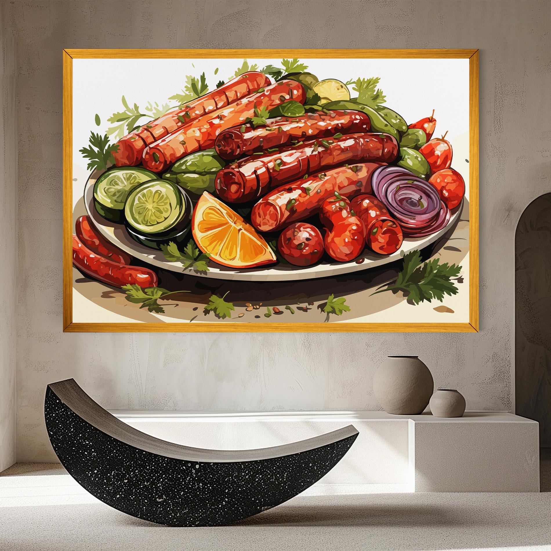 Картина на платно Tasty Sousages mockup 8