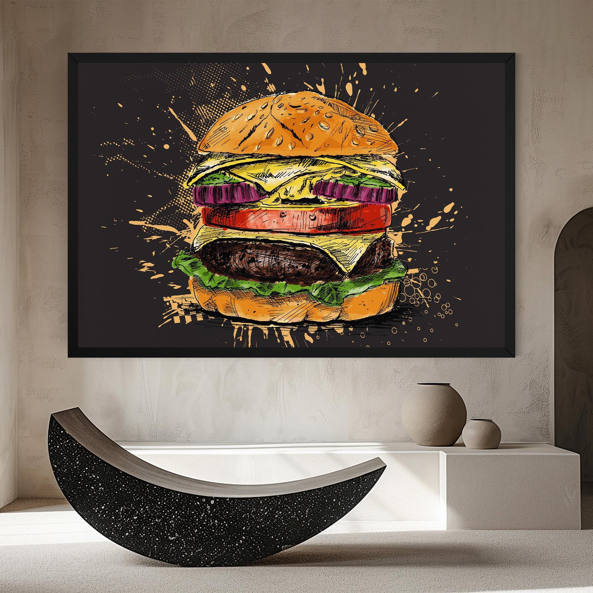Картина на платно Burger Drawing mockup 8