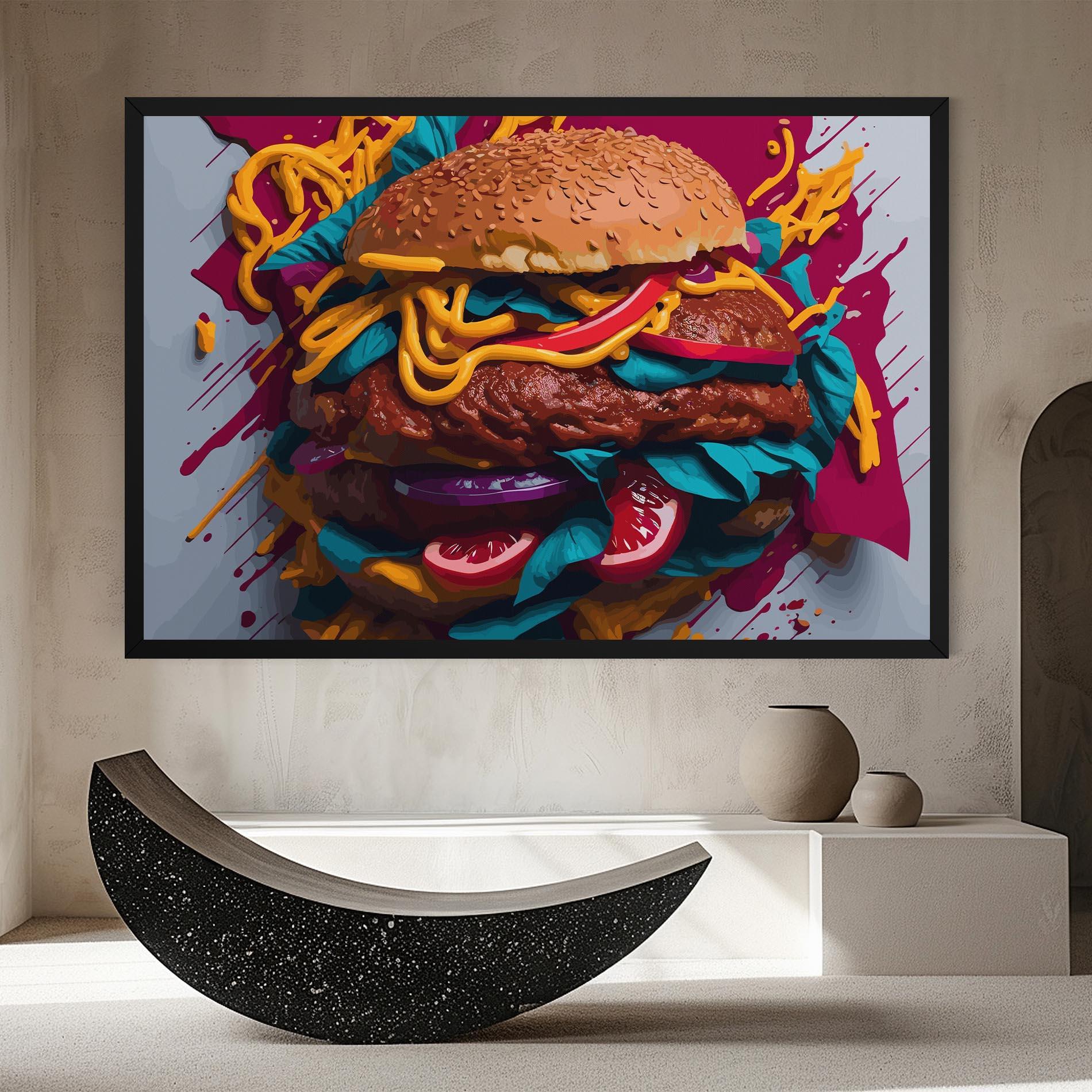 Картина на платно Crazy Burger mockup 8