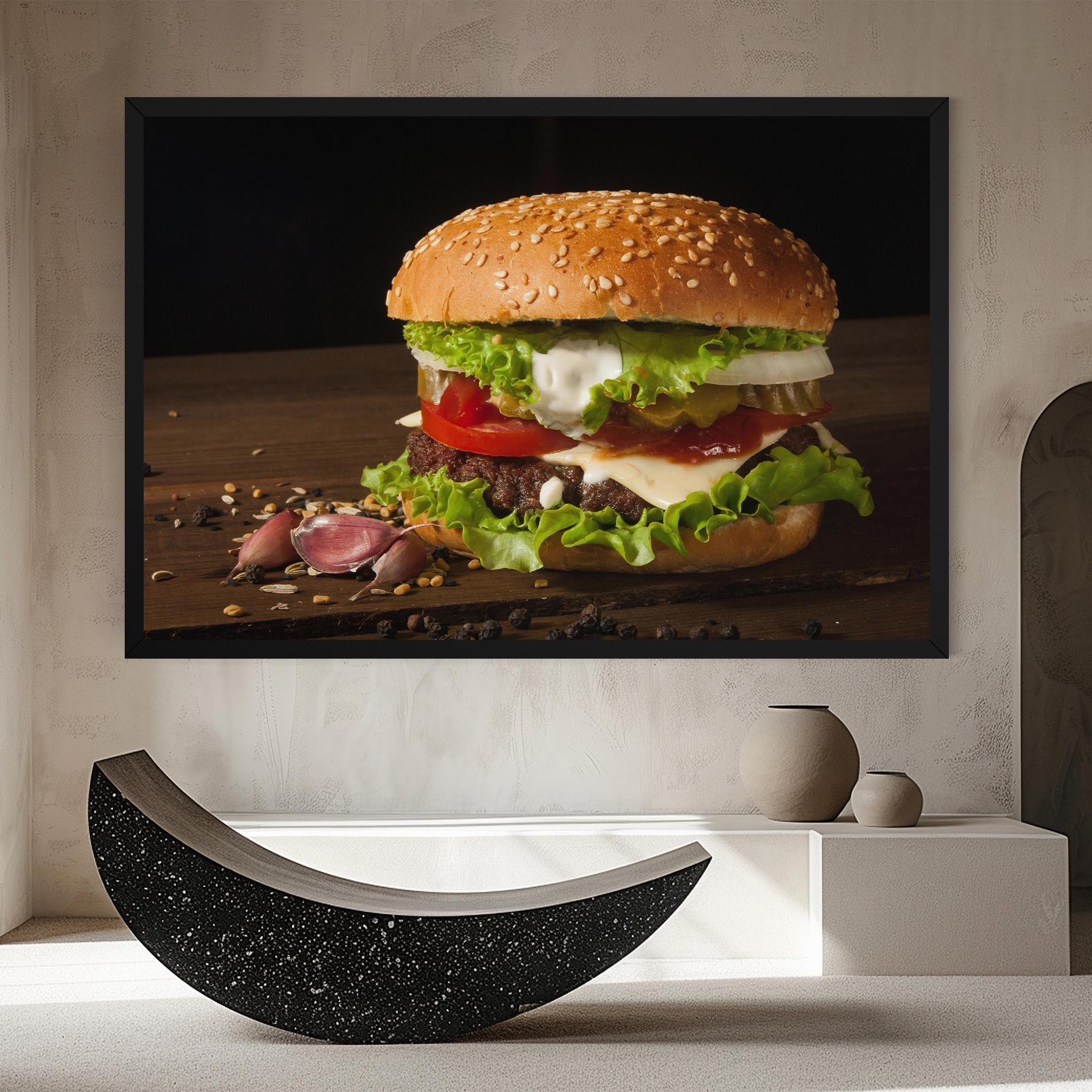 Картина на платно Delicious Hamburger mockup 8