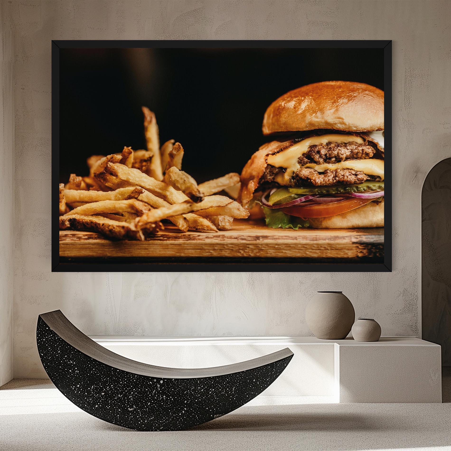 Картина на платно Hamburger With Fries mockup 8