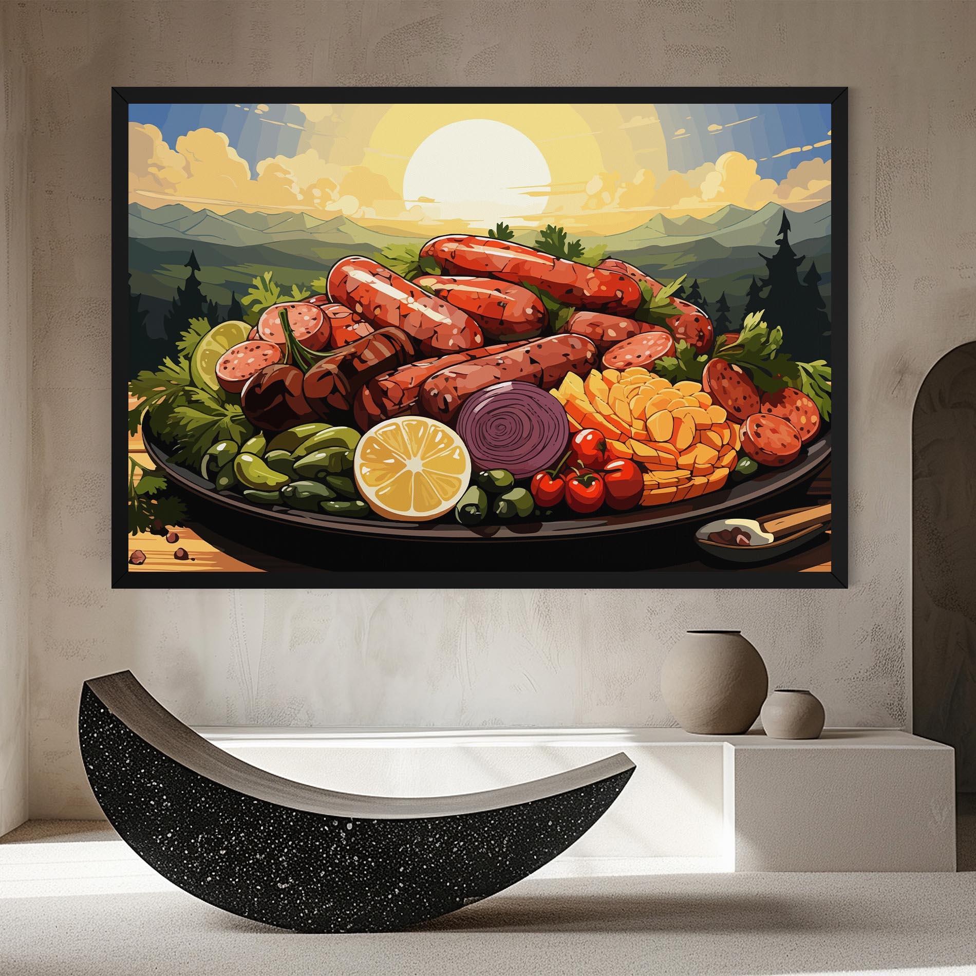 Картина на платно Sunset Sousages mockup 8