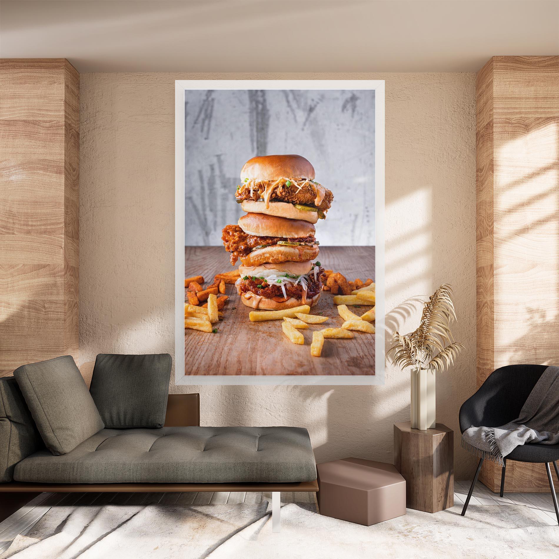 Картина на платно Triple Hamburger mockup 8