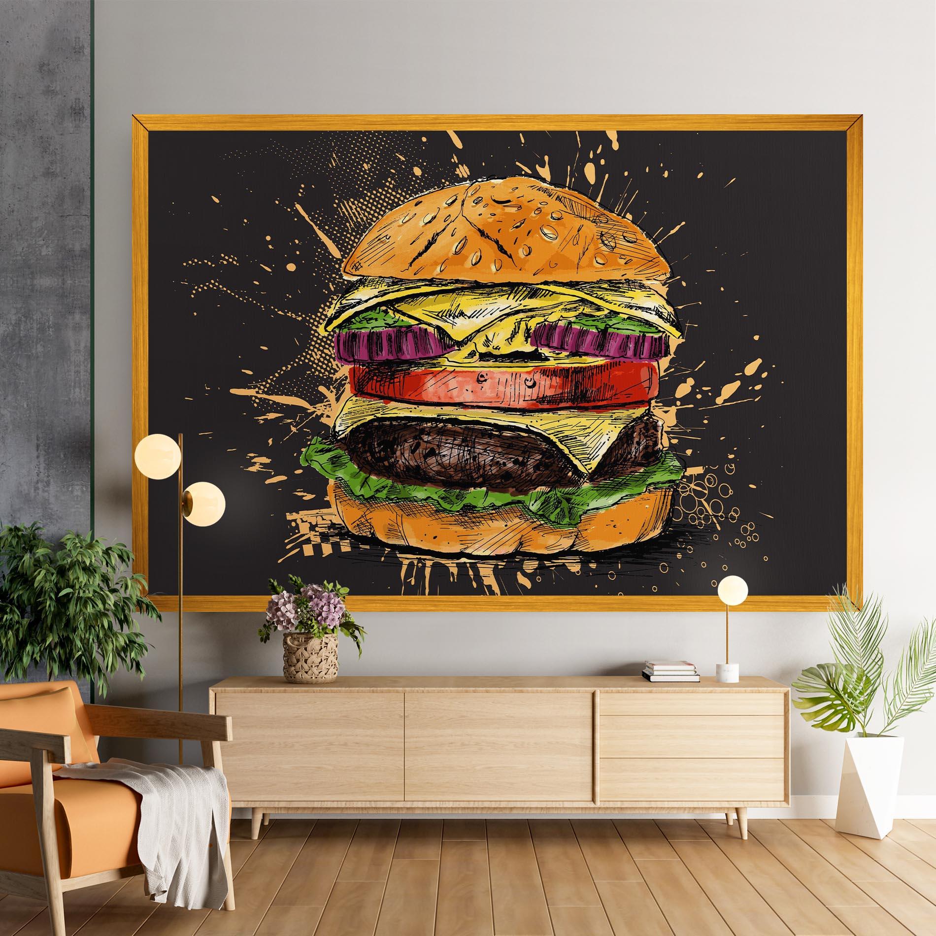 Картина на платно Burger Drawing mockup 9