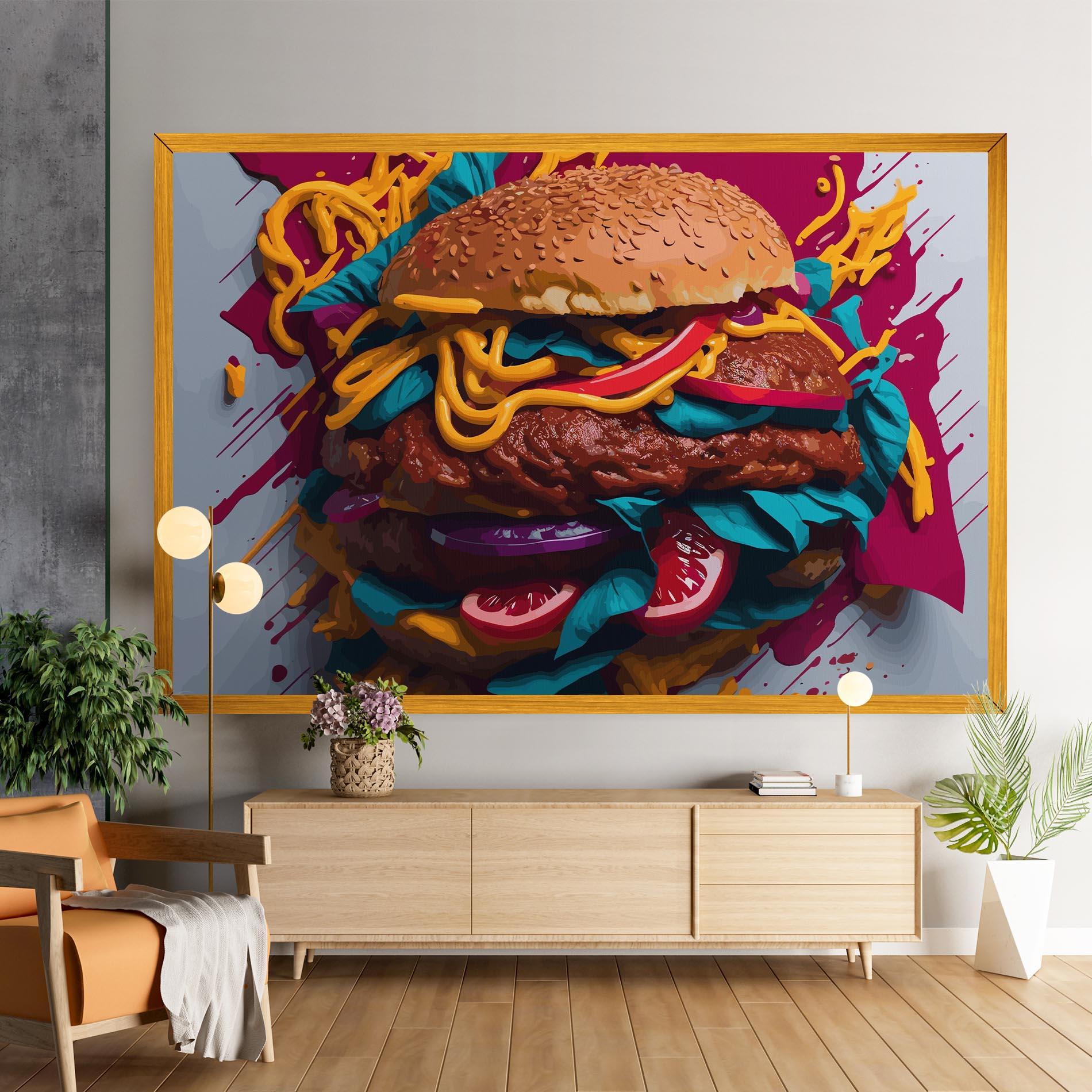 Картина на платно Crazy Burger mockup 9