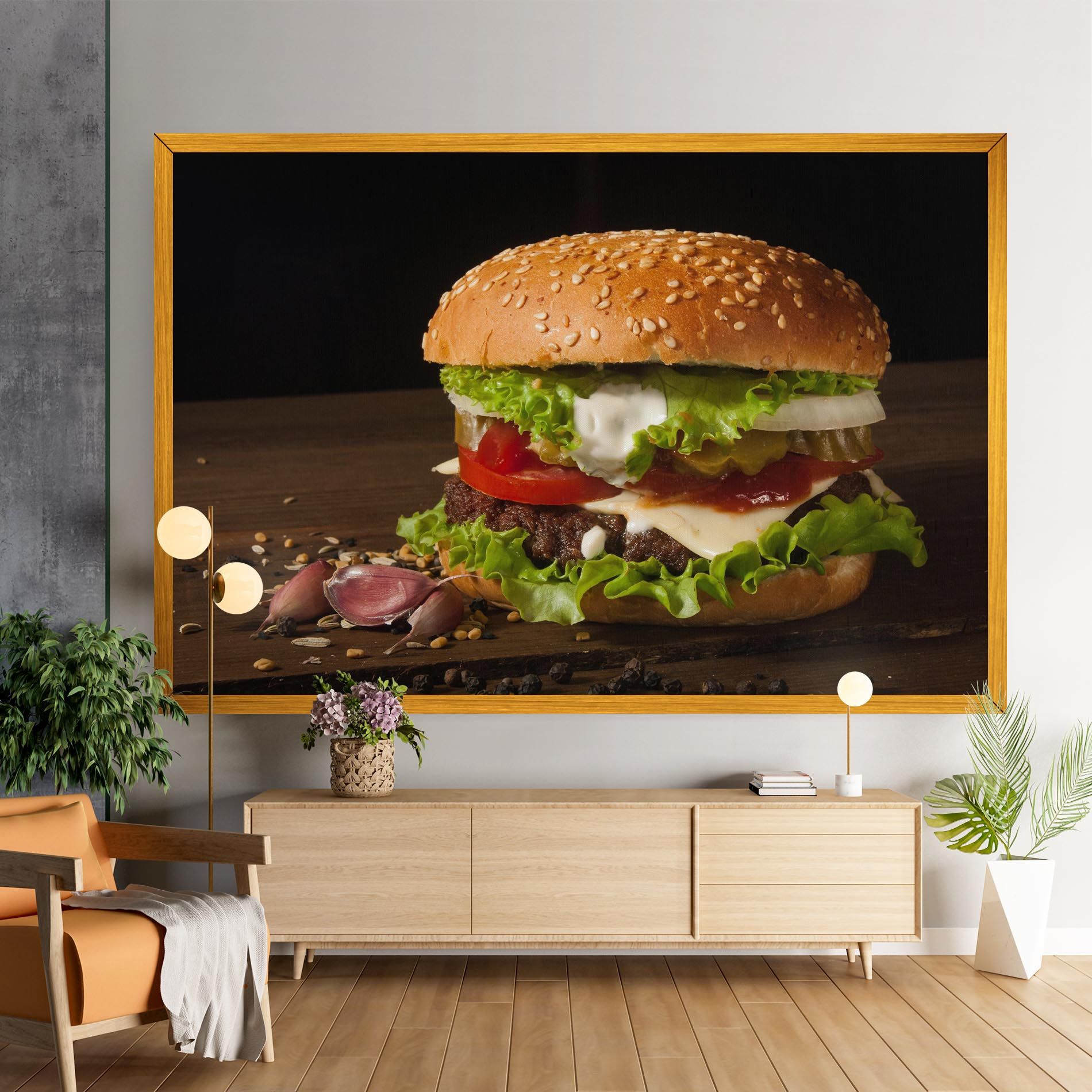 Delicious Hamburger mockup 9