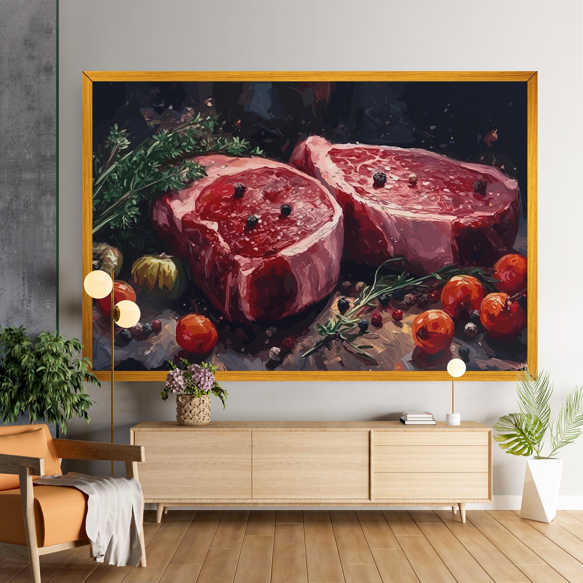 Картина на платно Meat With Tomatoes mockup 9