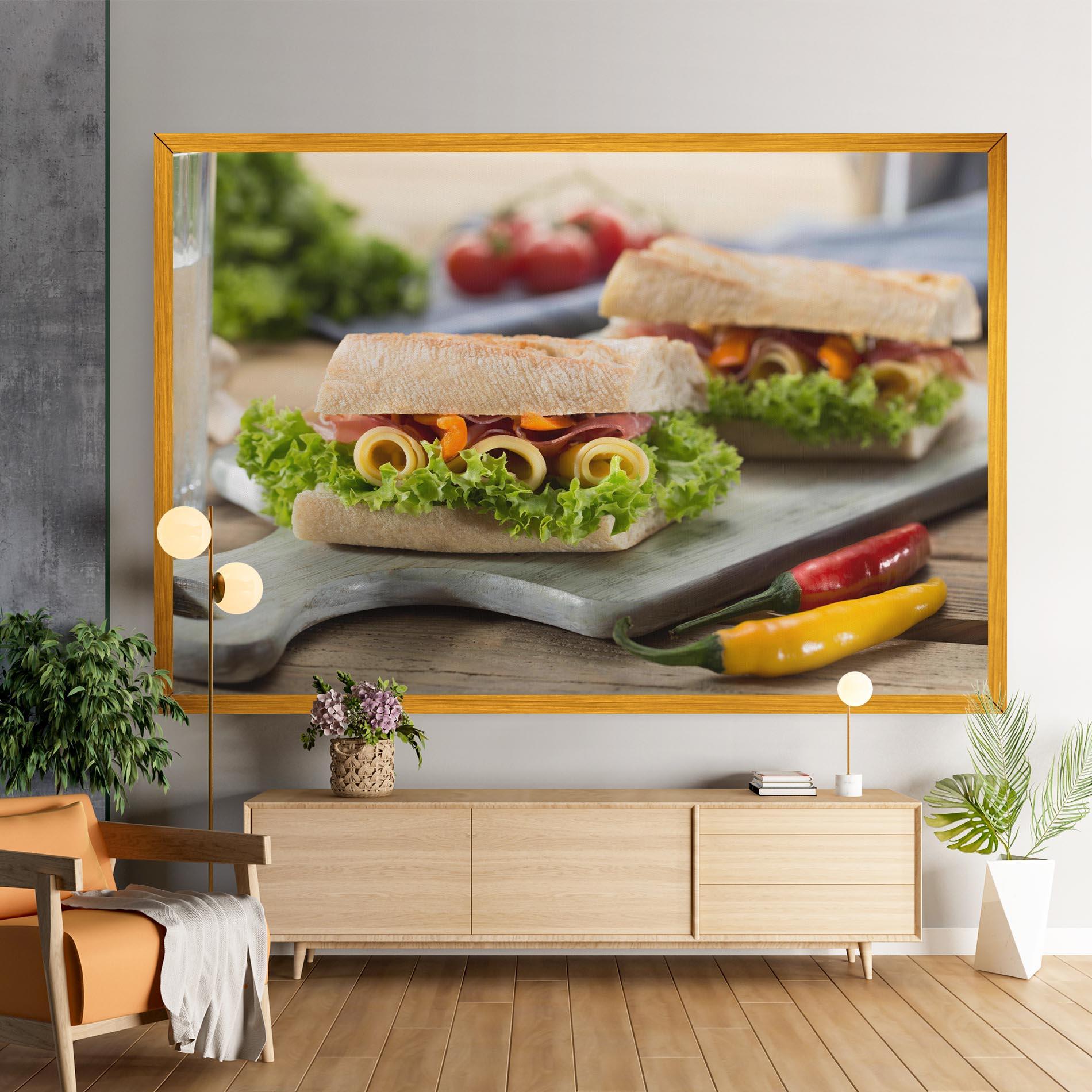 Картина на платно Yum Sandwich mockup 9