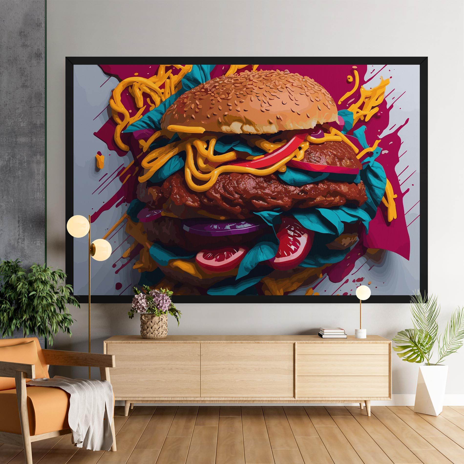 Картина на платно Crazy Burger mockup 9