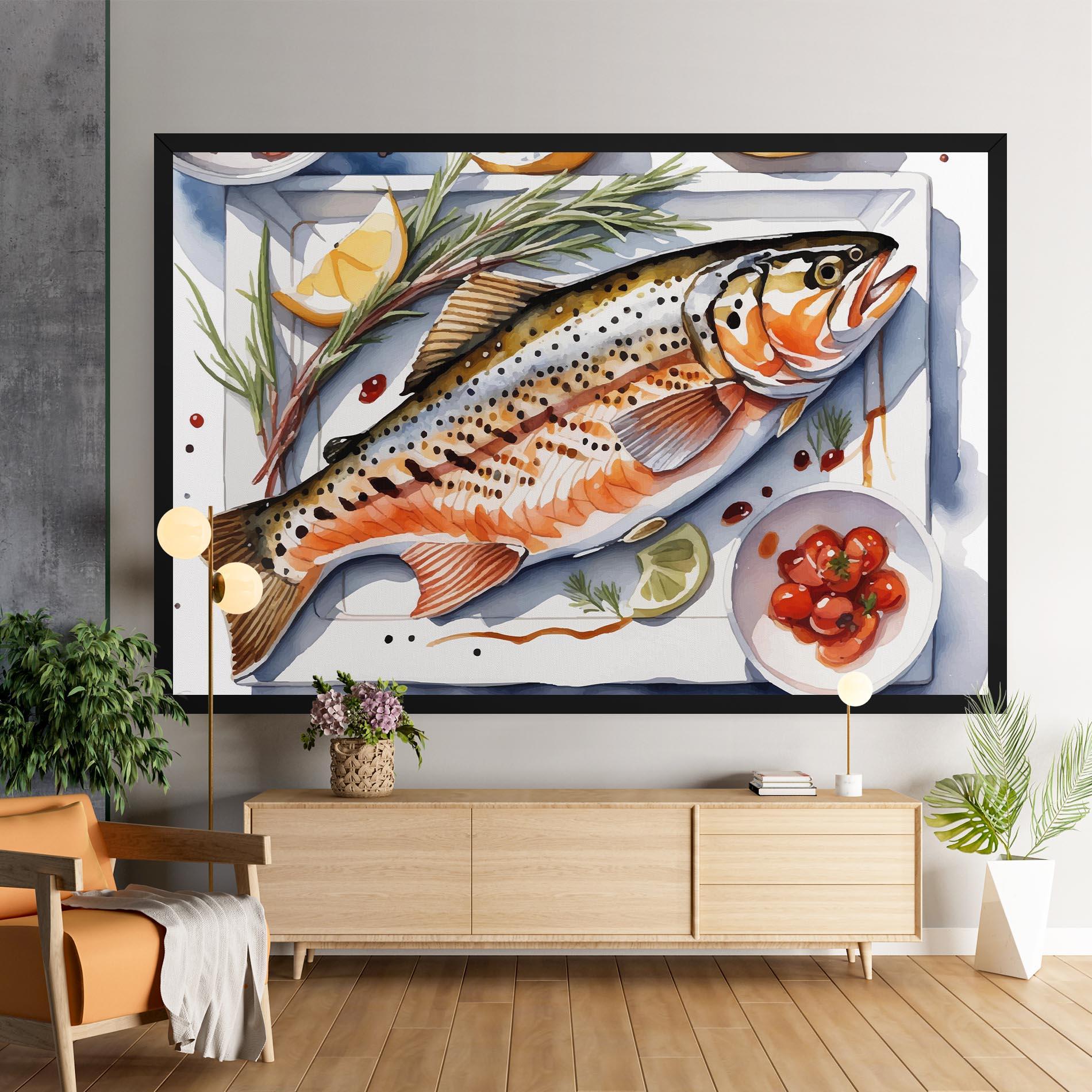 Картина на платно Grilled Trout mockup 9