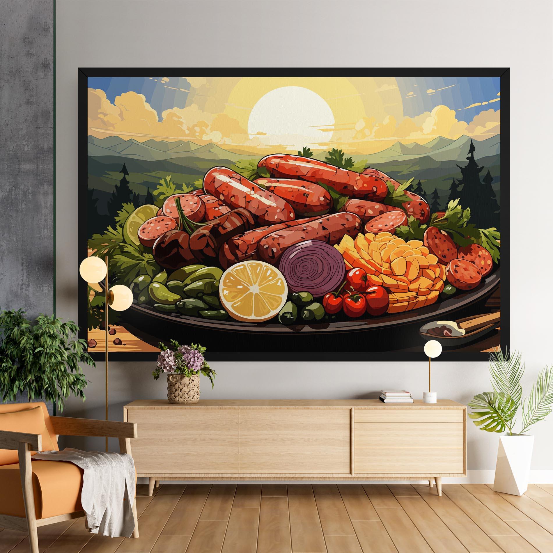 Картина на платно Sunset Sousages mockup 9