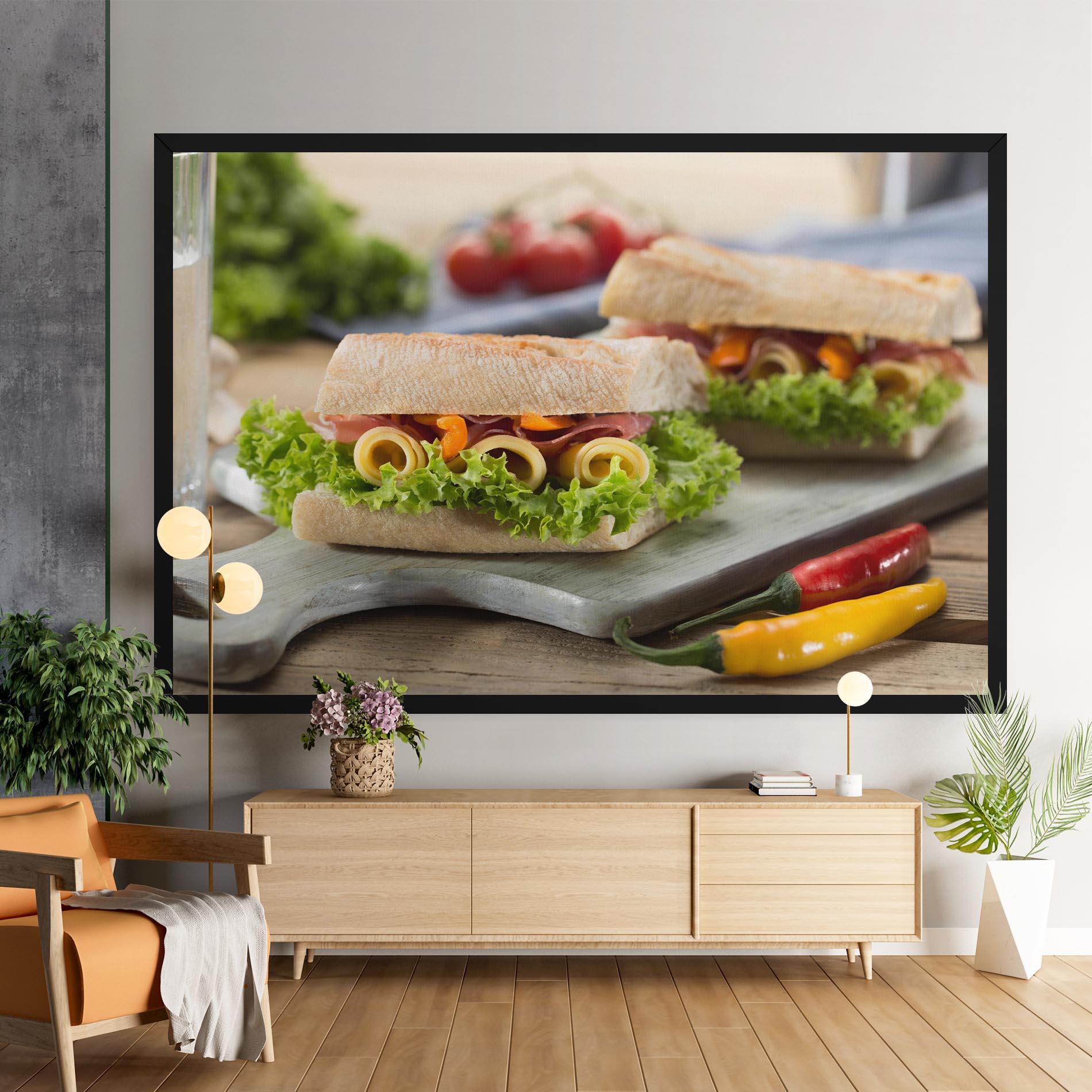 Картина на платно Yum Sandwich mockup 9
