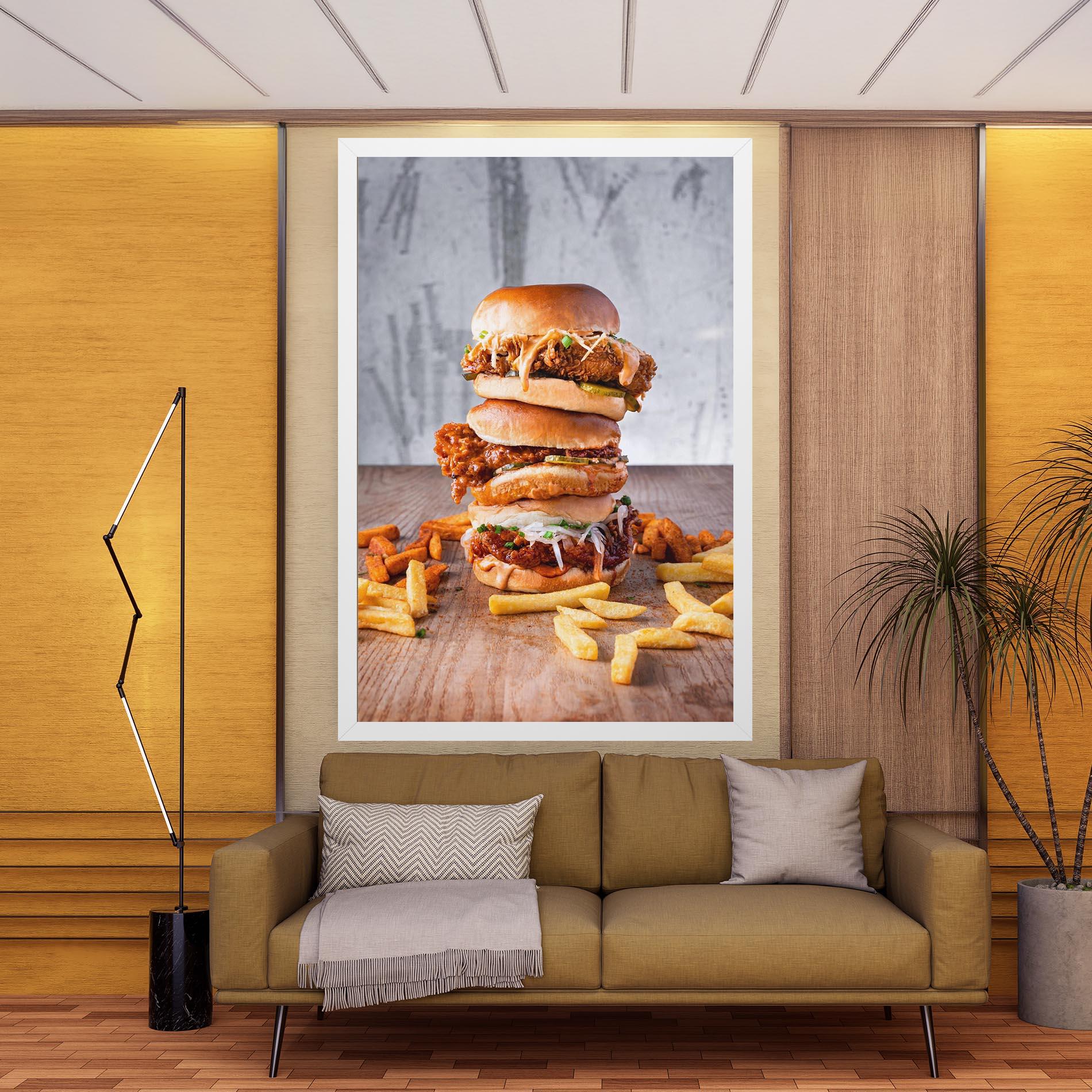 Картина на платно Triple Hamburger mockup 9