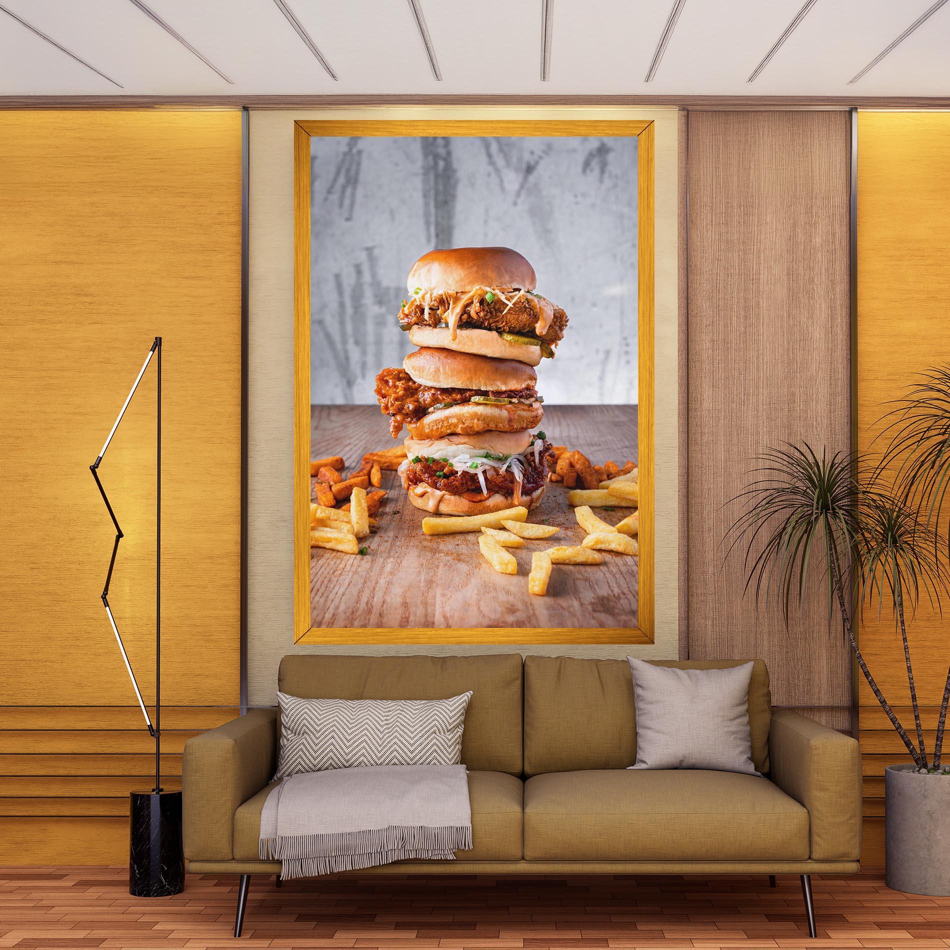 Картина на платно Triple Hamburger mockup 9