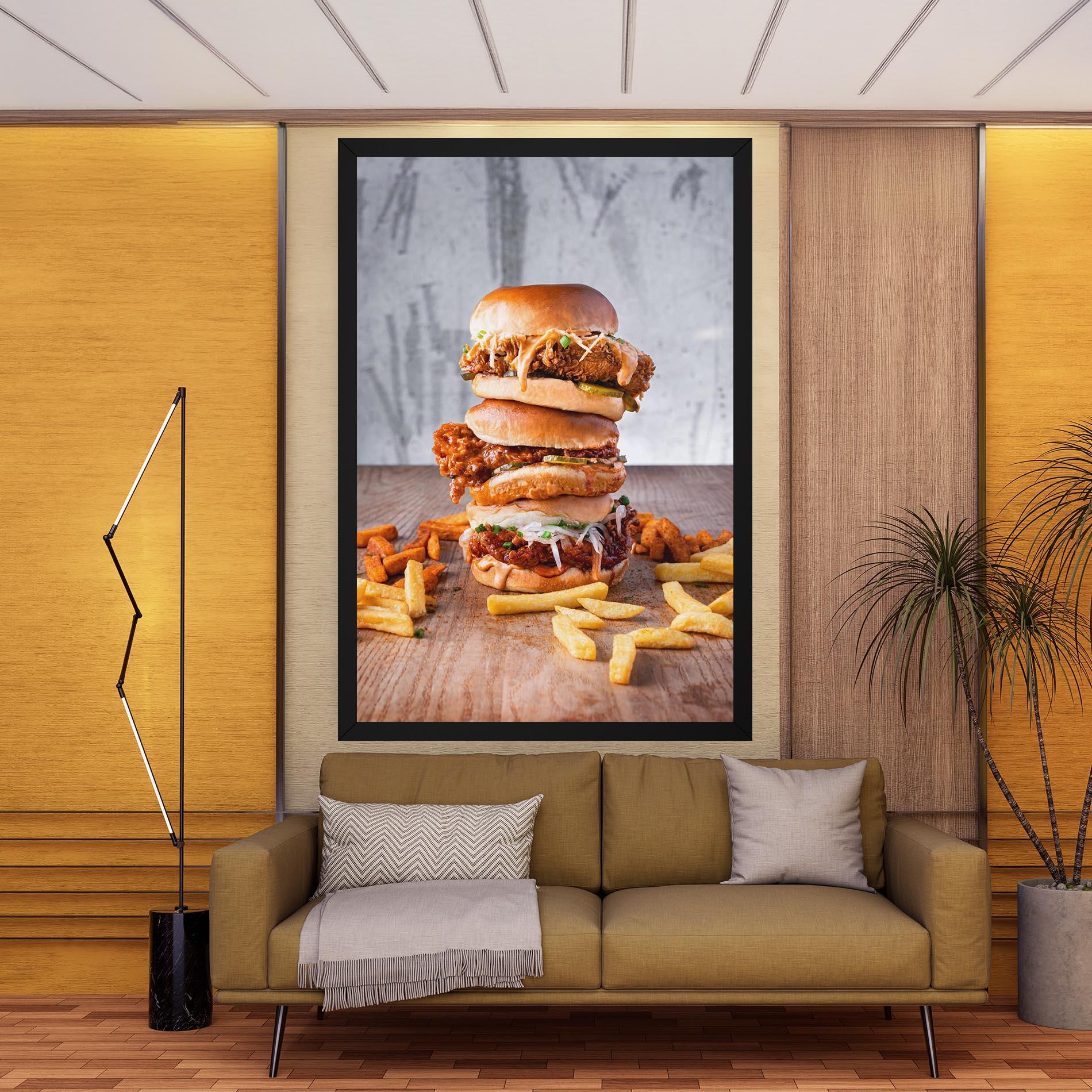 Картина на платно Triple Hamburger mockup 9