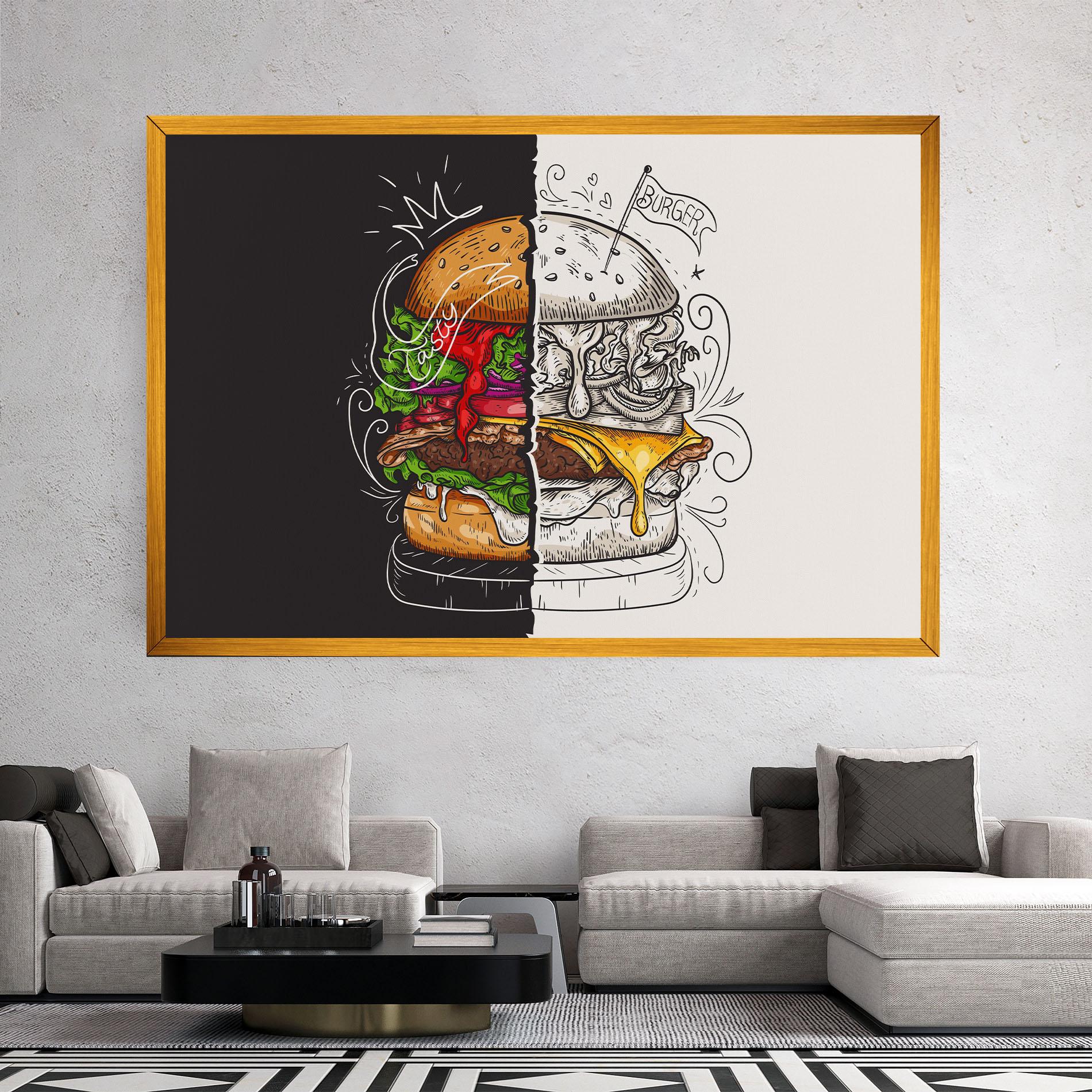 Картина на платно Burger Art mockup 2
