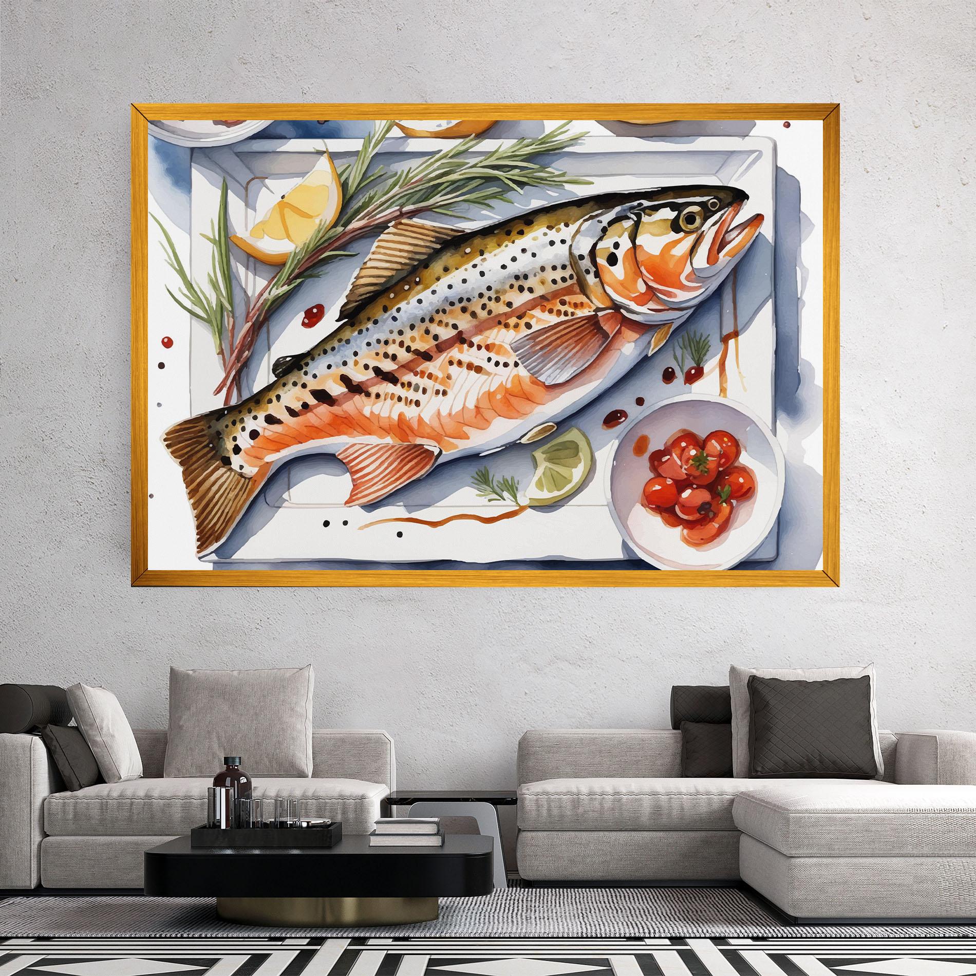 Картина на платно Grilled Trout mockup 2
