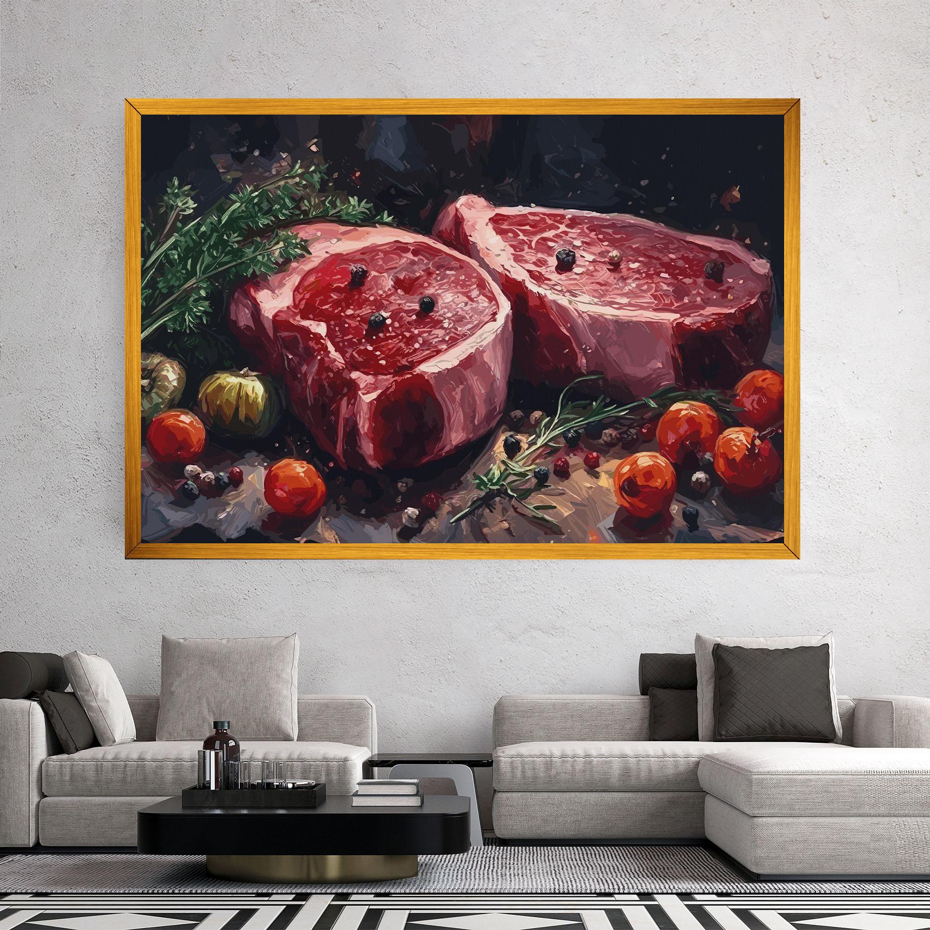 Картина на платно Meat With Tomatoes mockup 2