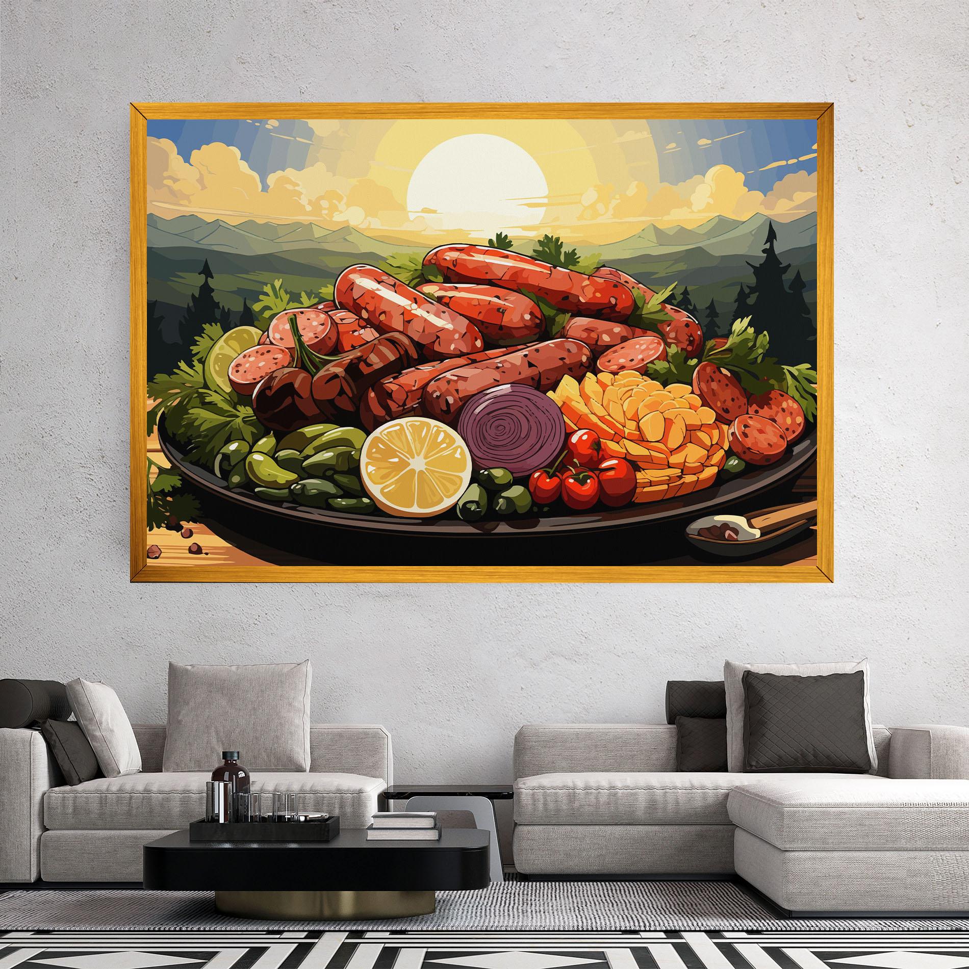 Картина на платно Sunset Sousages mockup 2
