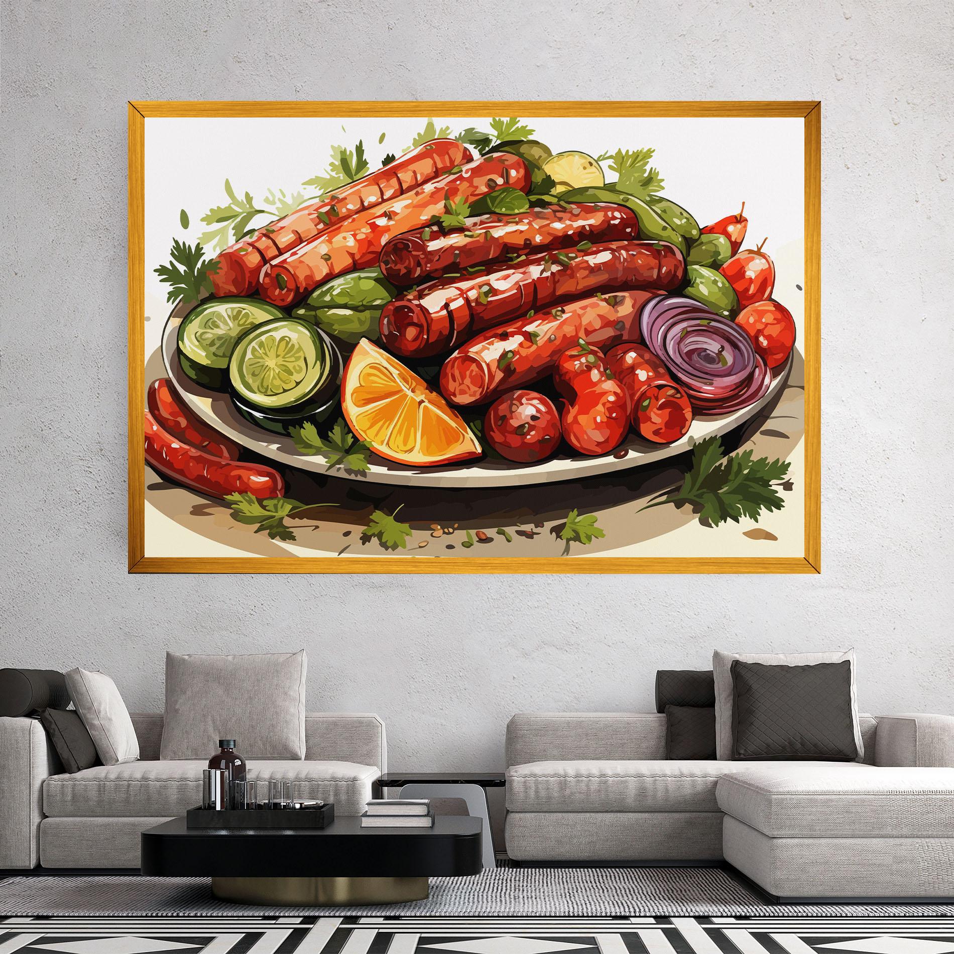 Картина на платно Tasty Sousages mockup 2