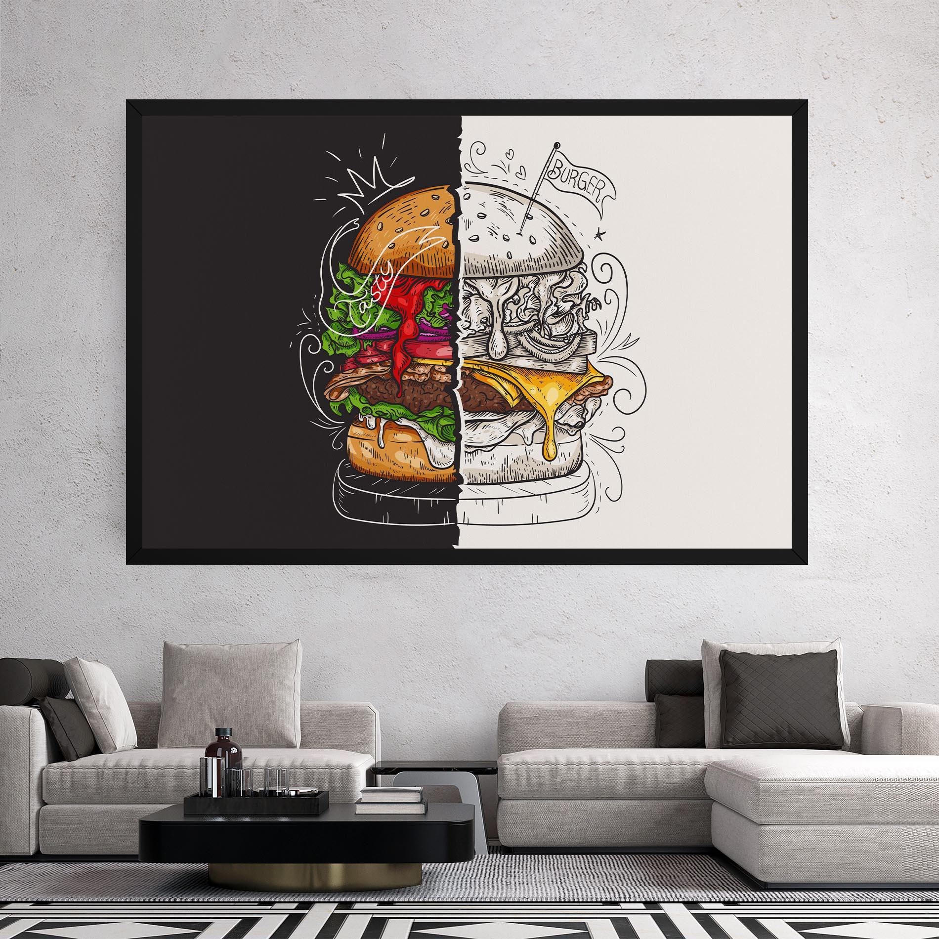 Картина на платно Burger Art mockup 2