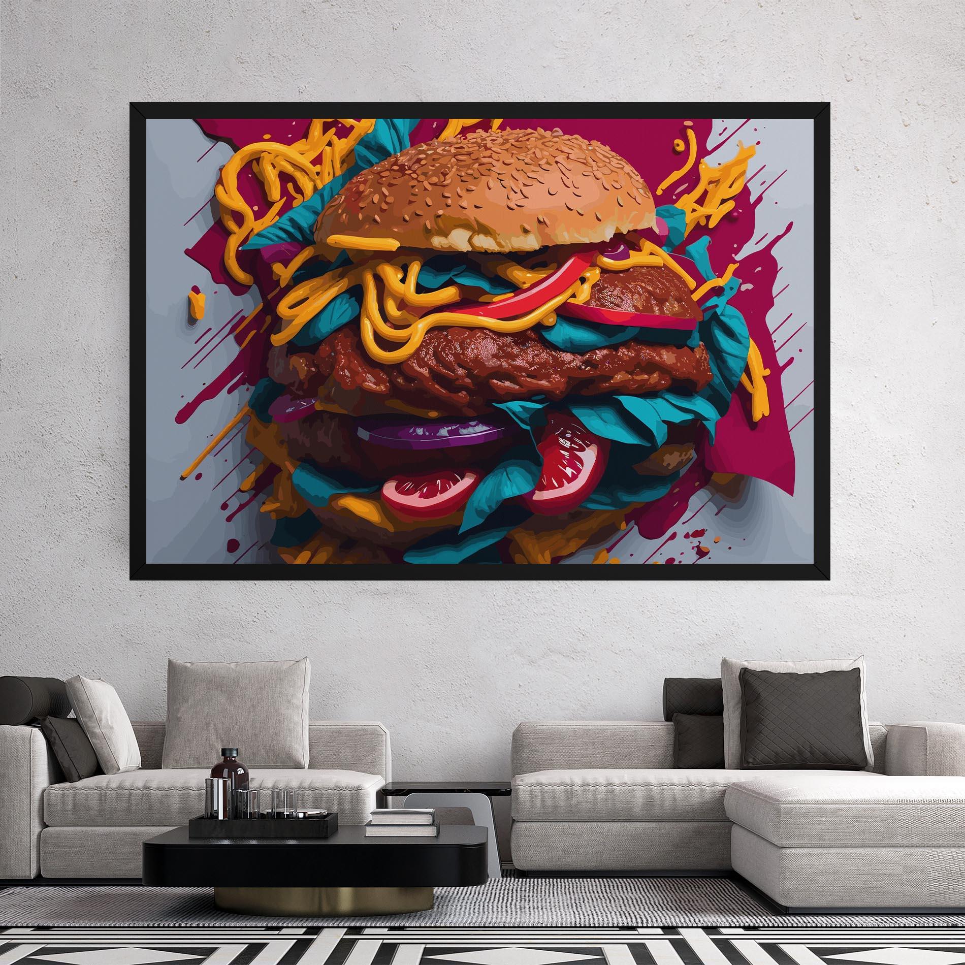 Картина на платно Crazy Burger mockup 2