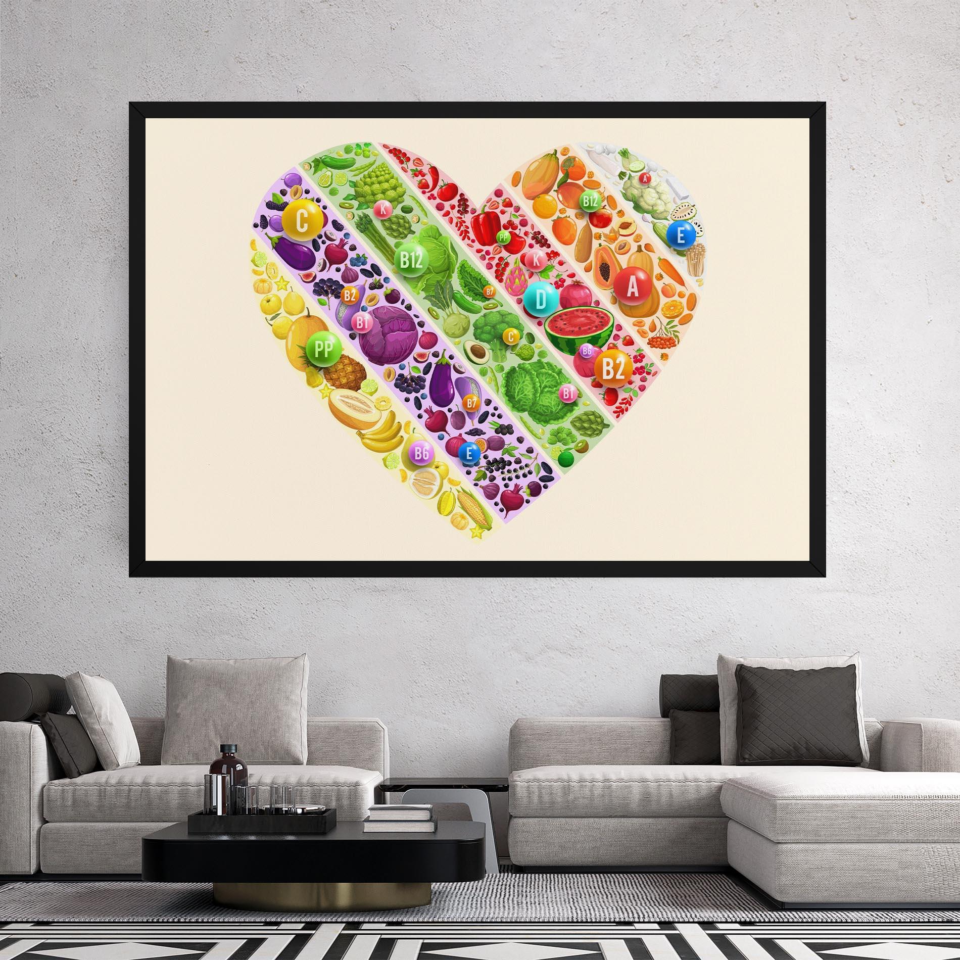 Картина на платно Food Heart mockup 2