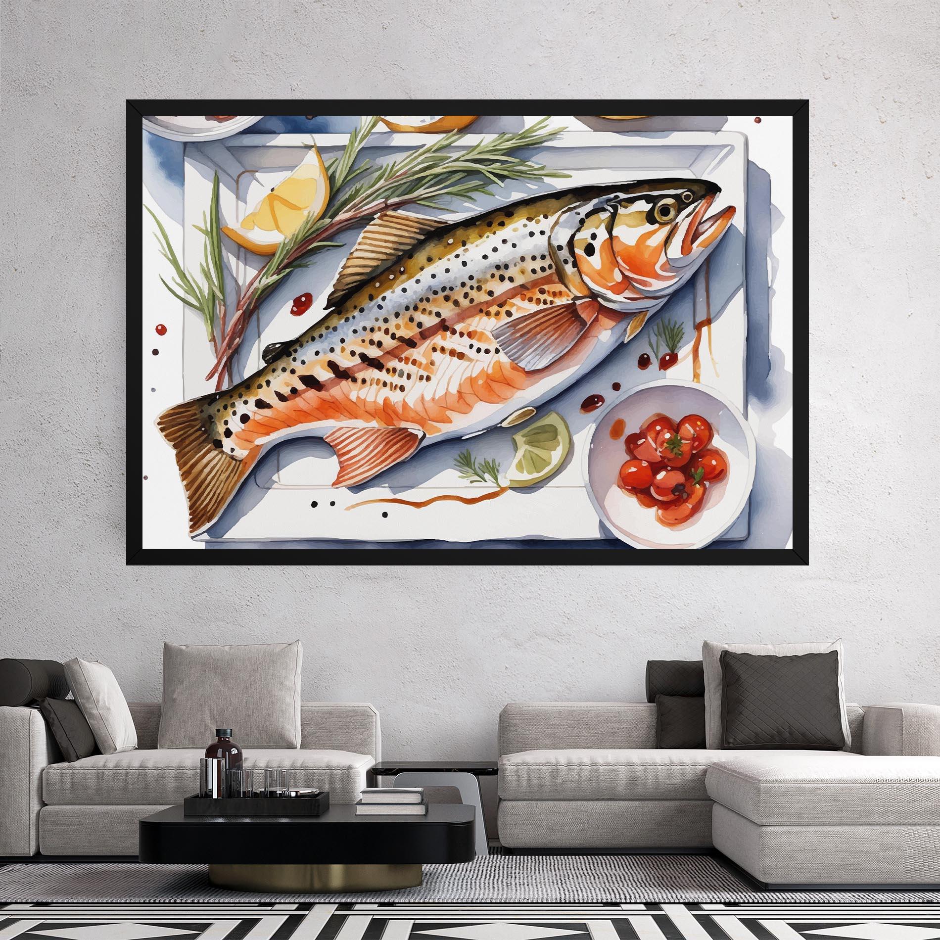 Картина на платно Grilled Trout mockup 2