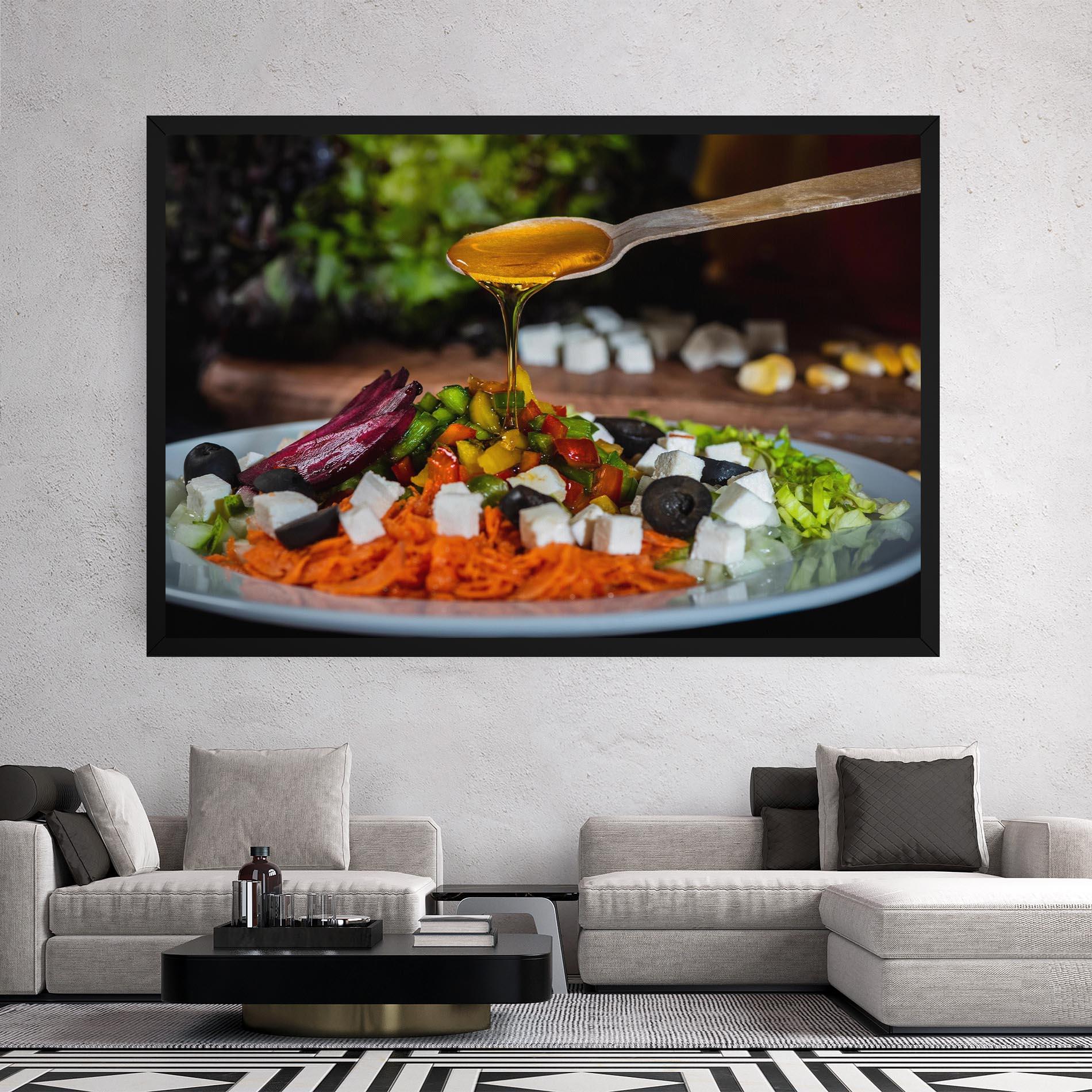 Картина на платно Honey Over Food mockup 2