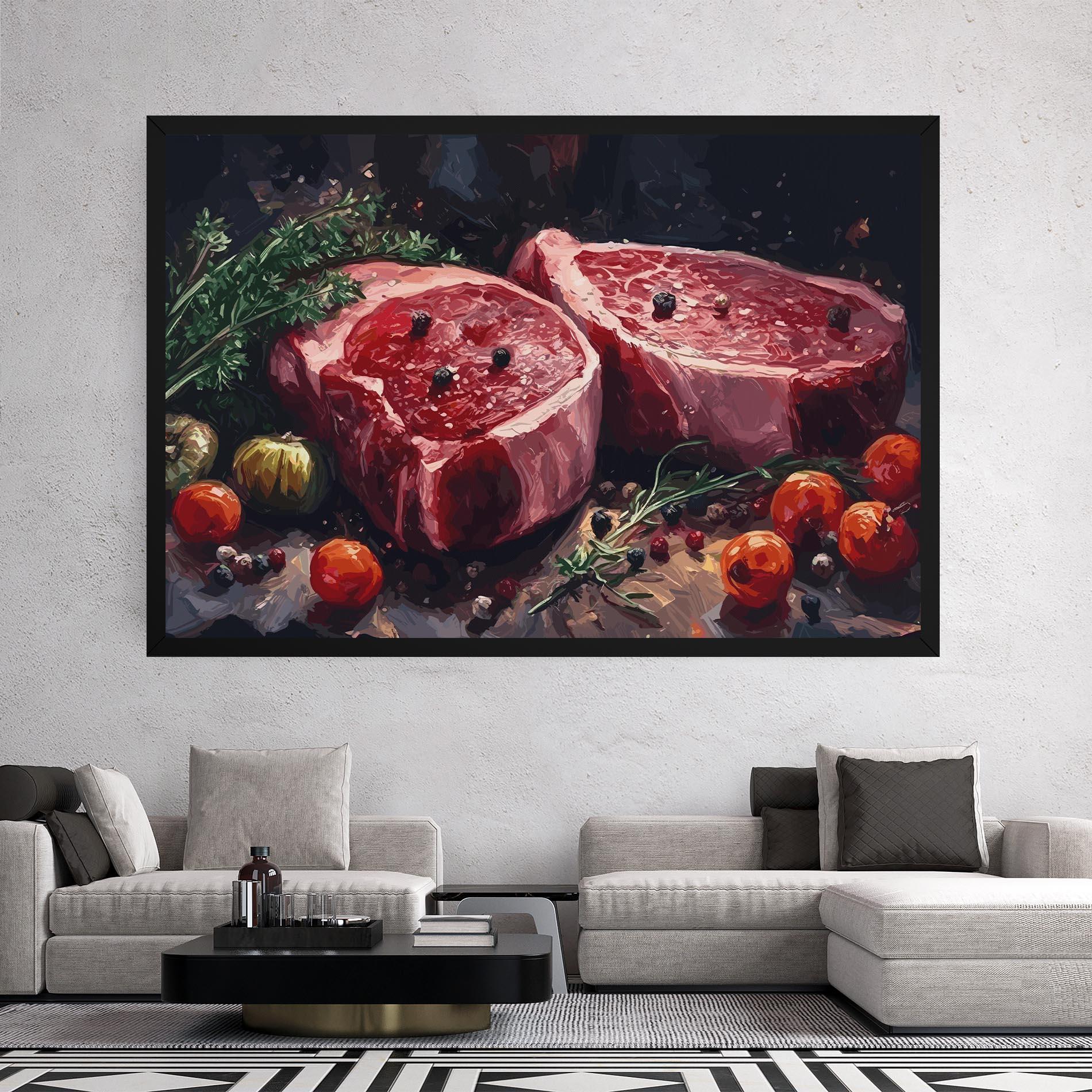 Картина на платно Meat With Tomatoes mockup 2