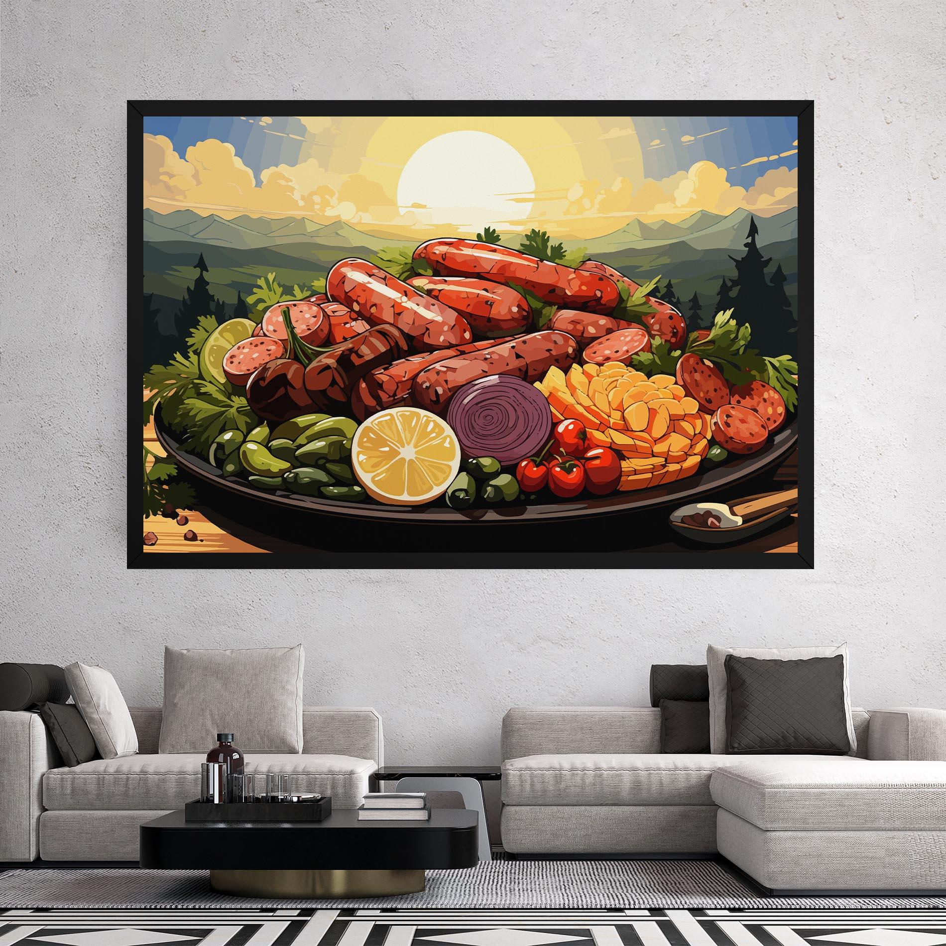Картина на платно Sunset Sousages mockup 2