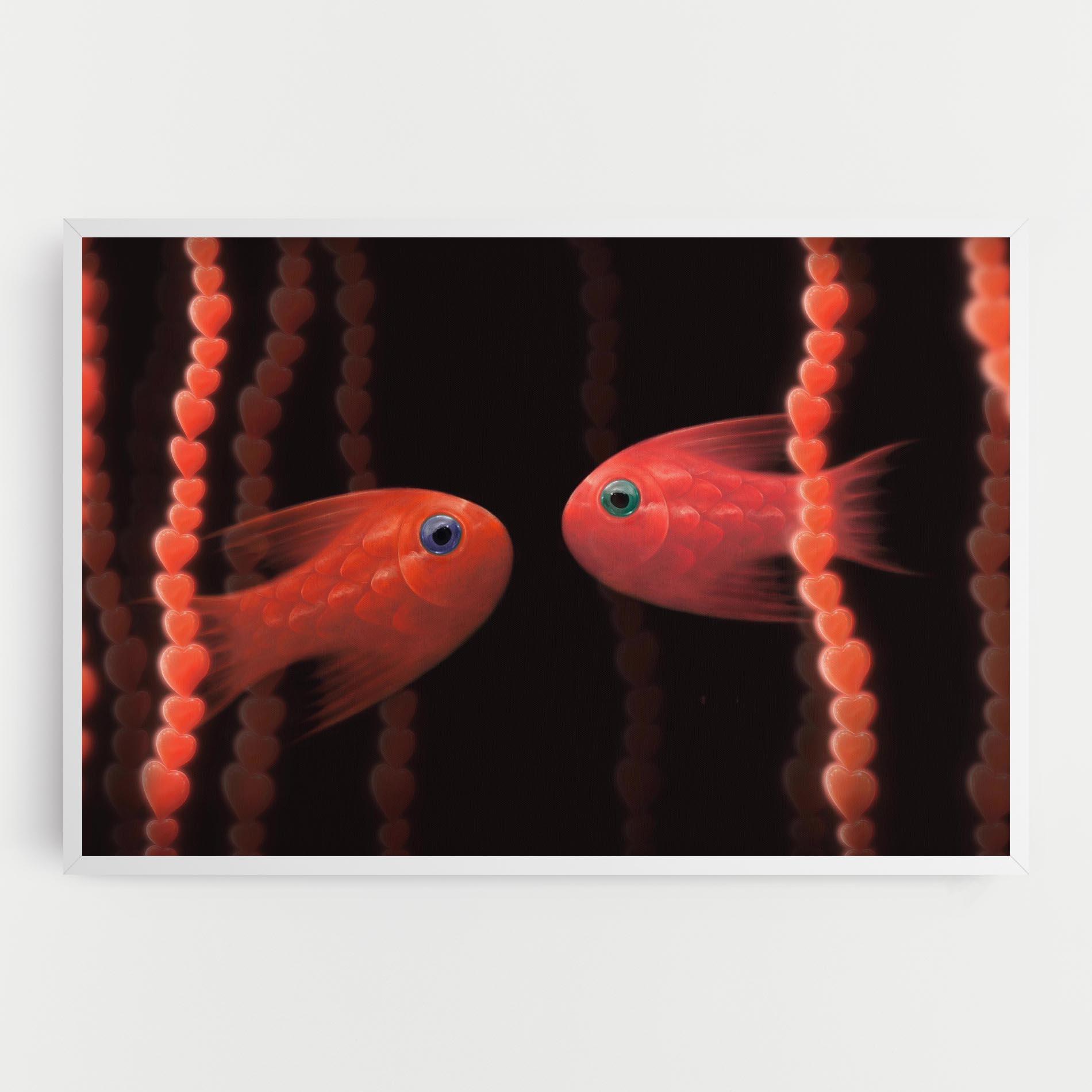 Картина на платно Orange Fish Heart mockup 0