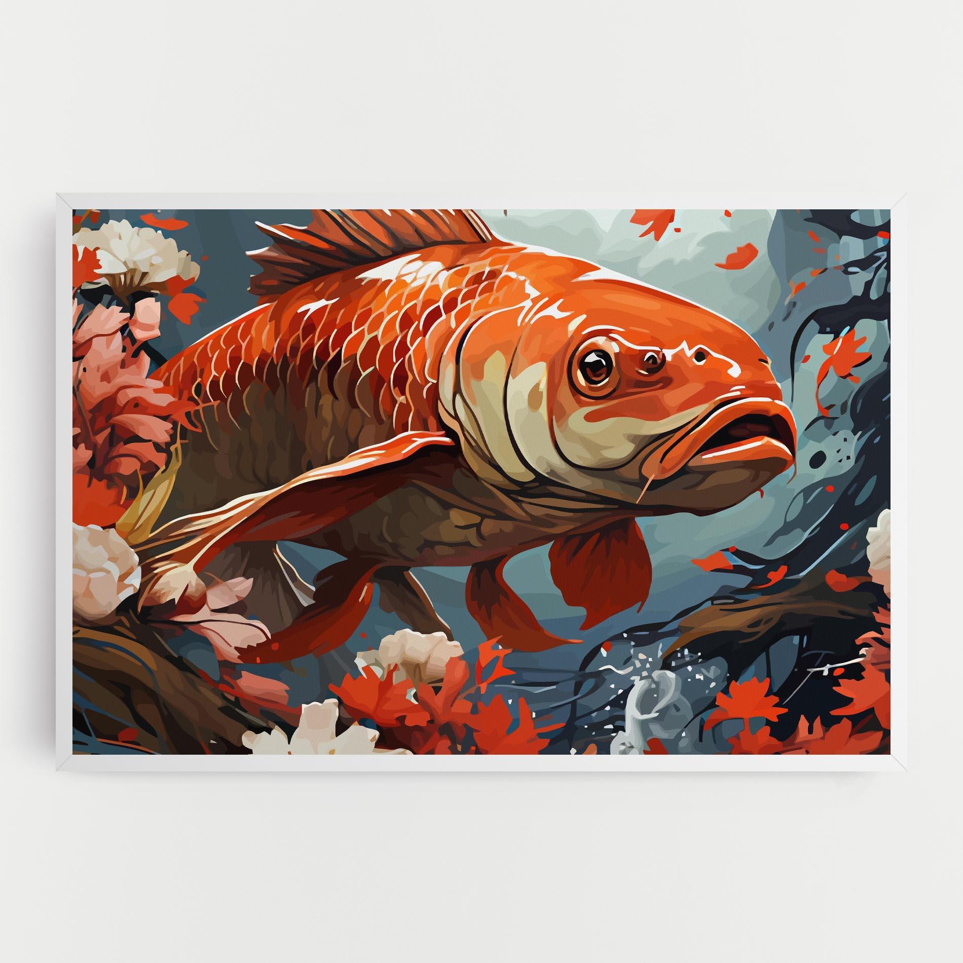 Картина на платно Orange Koi mockup 0