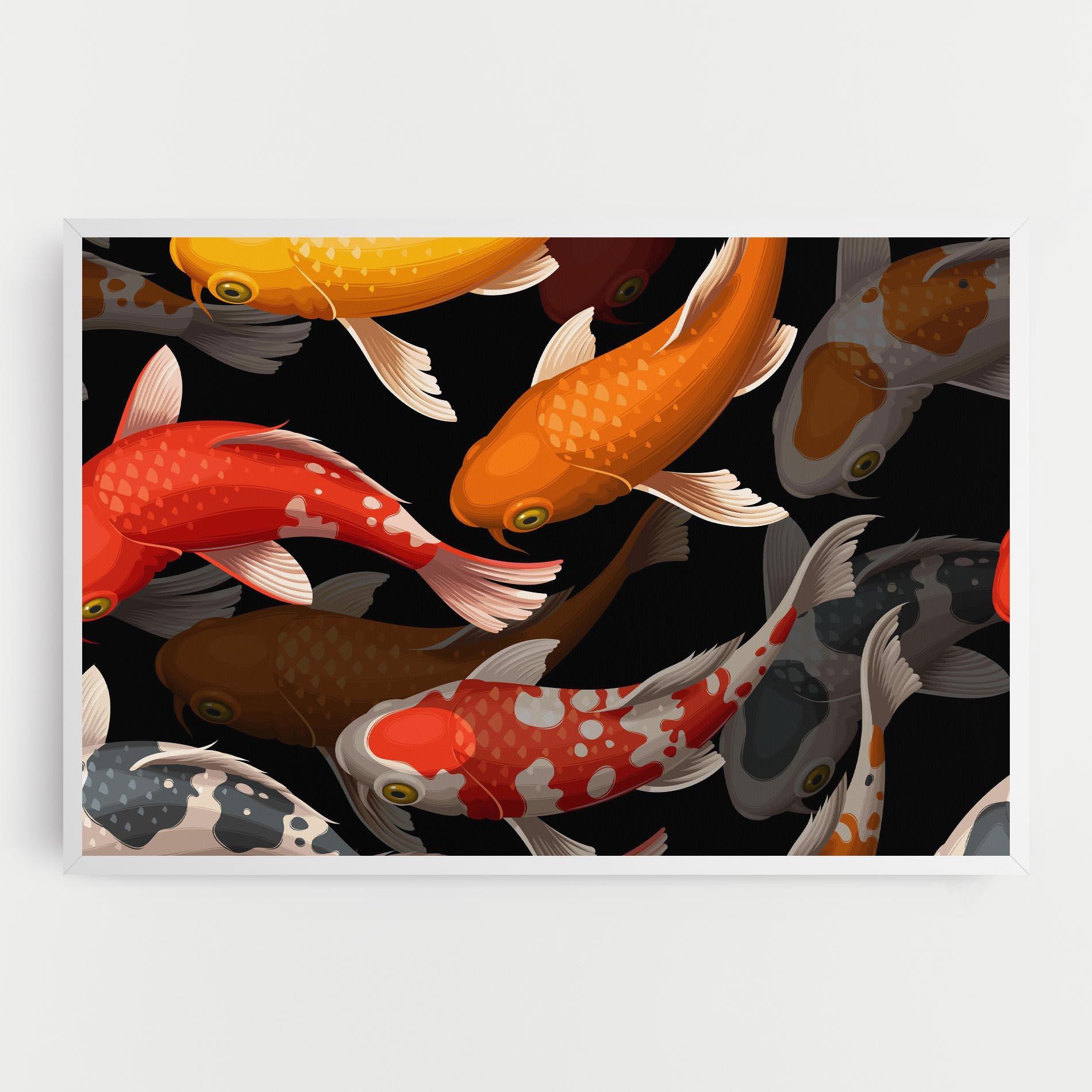 Картина на платно Seamless Koi Fish mockup 0