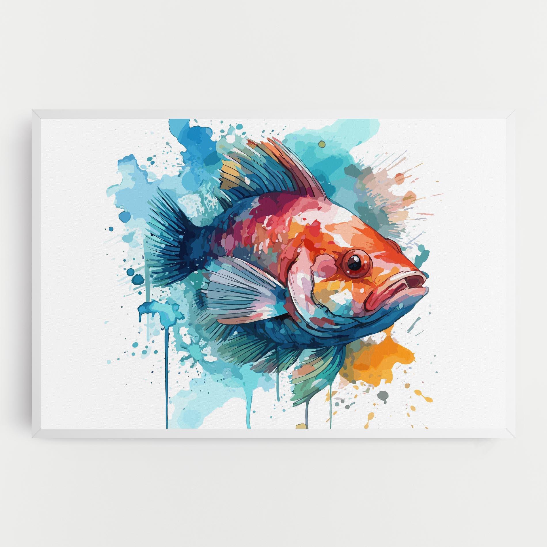 Картина на платно Watercolor Fish mockup 0