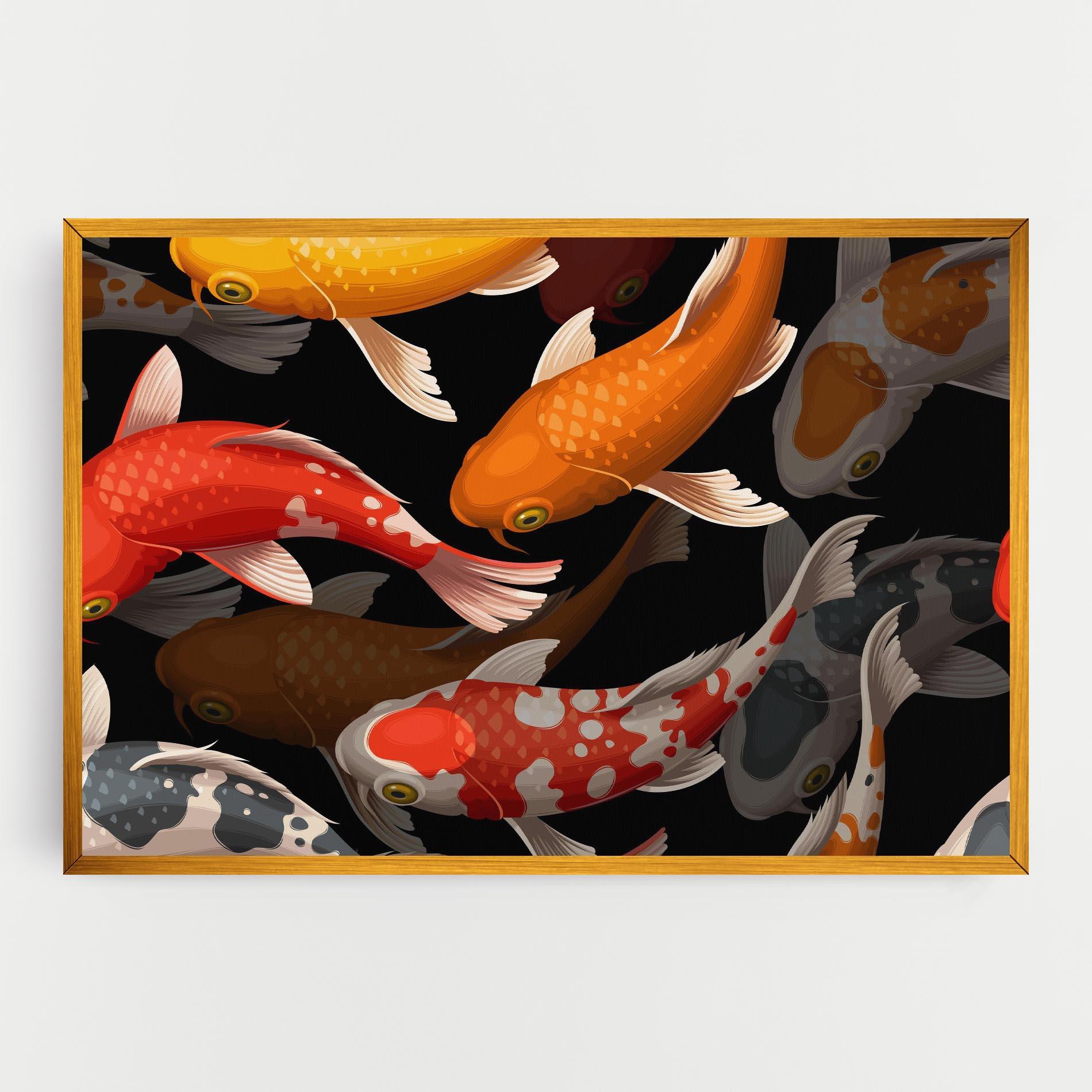 Картина на платно Seamless Koi Fish mockup 0