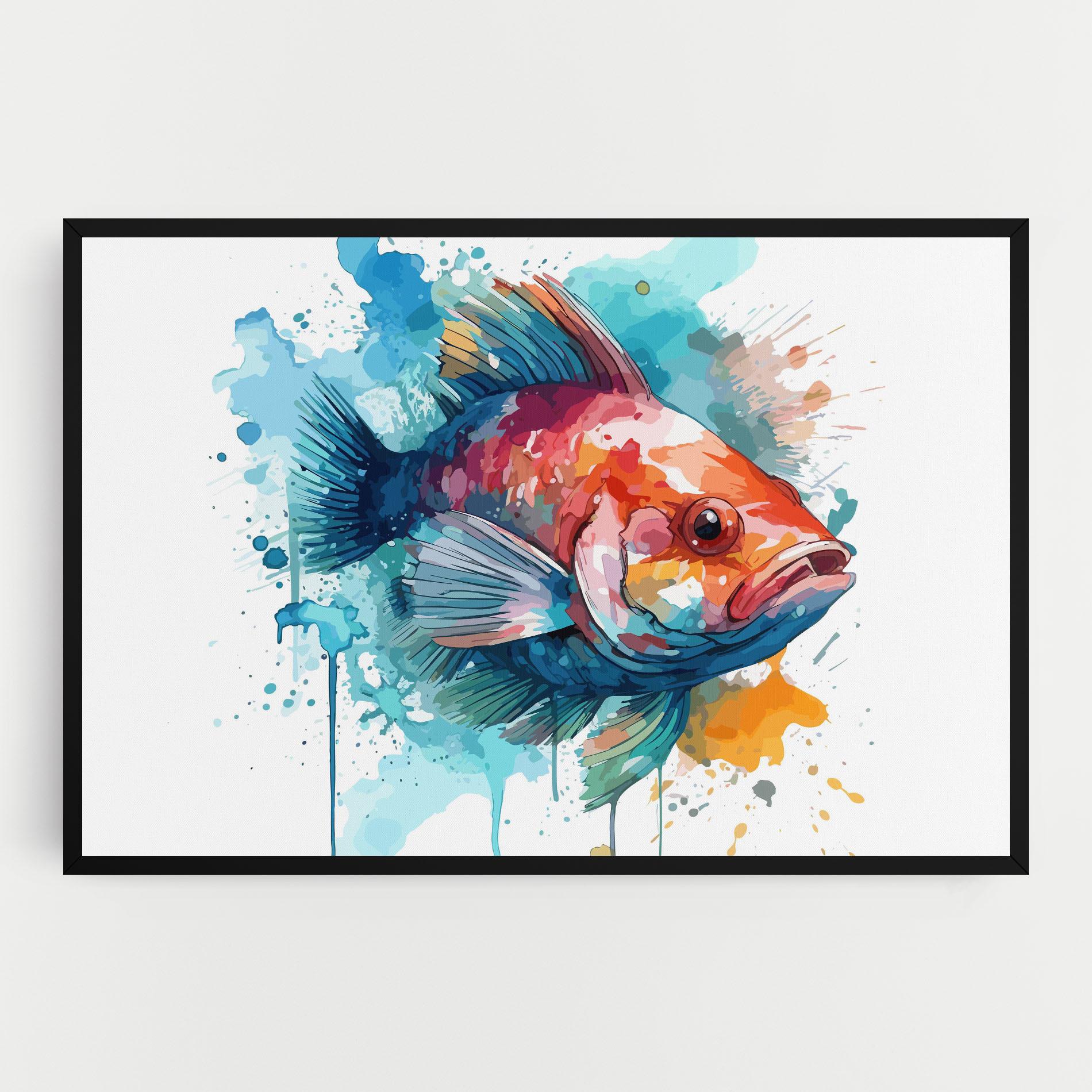 Картина на платно Watercolor Fish mockup 0