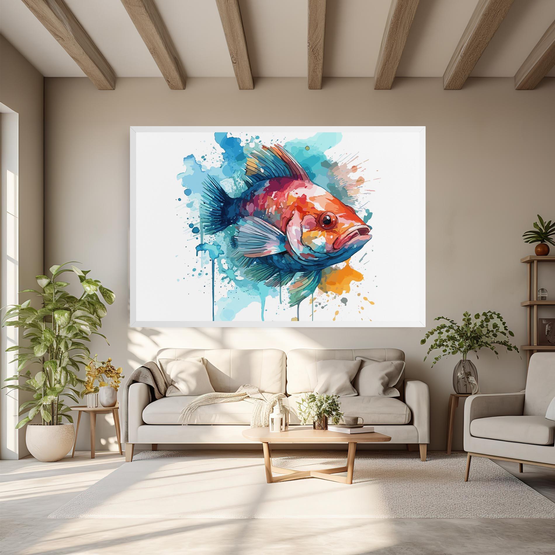 Картина на платно Watercolor Fish mockup 6