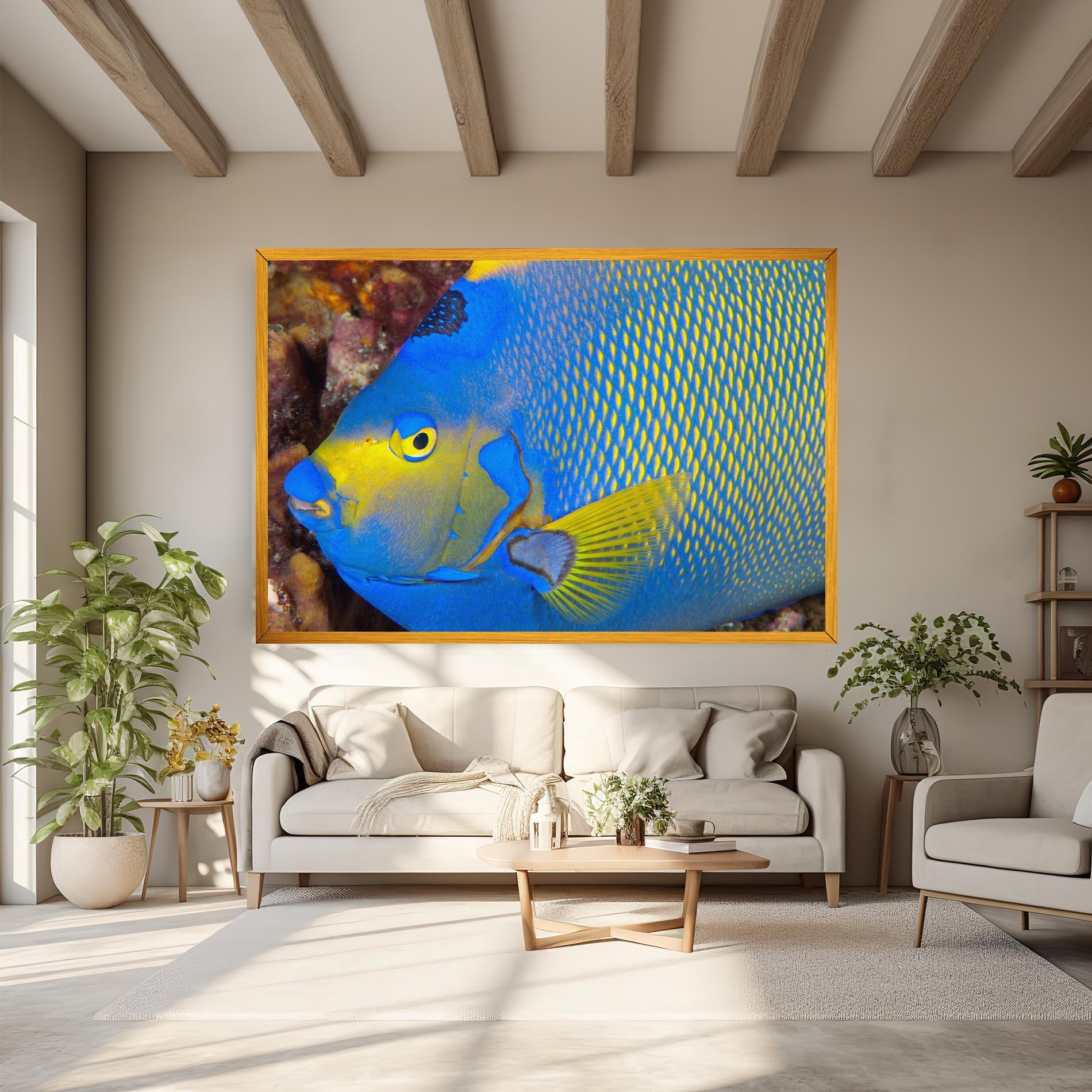 Картина на платно Blue Yellow Fish mockup 6